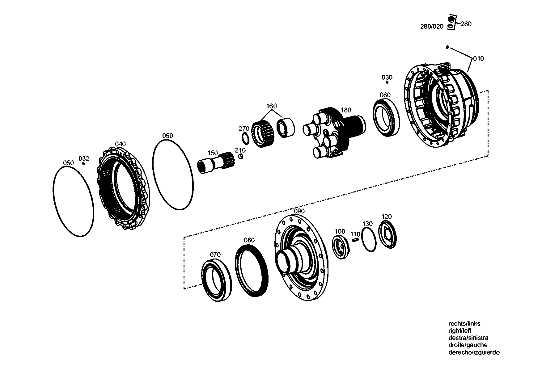 drawing for DOOSAN K9000344 - OUTPUT SHAFT (figure 5)