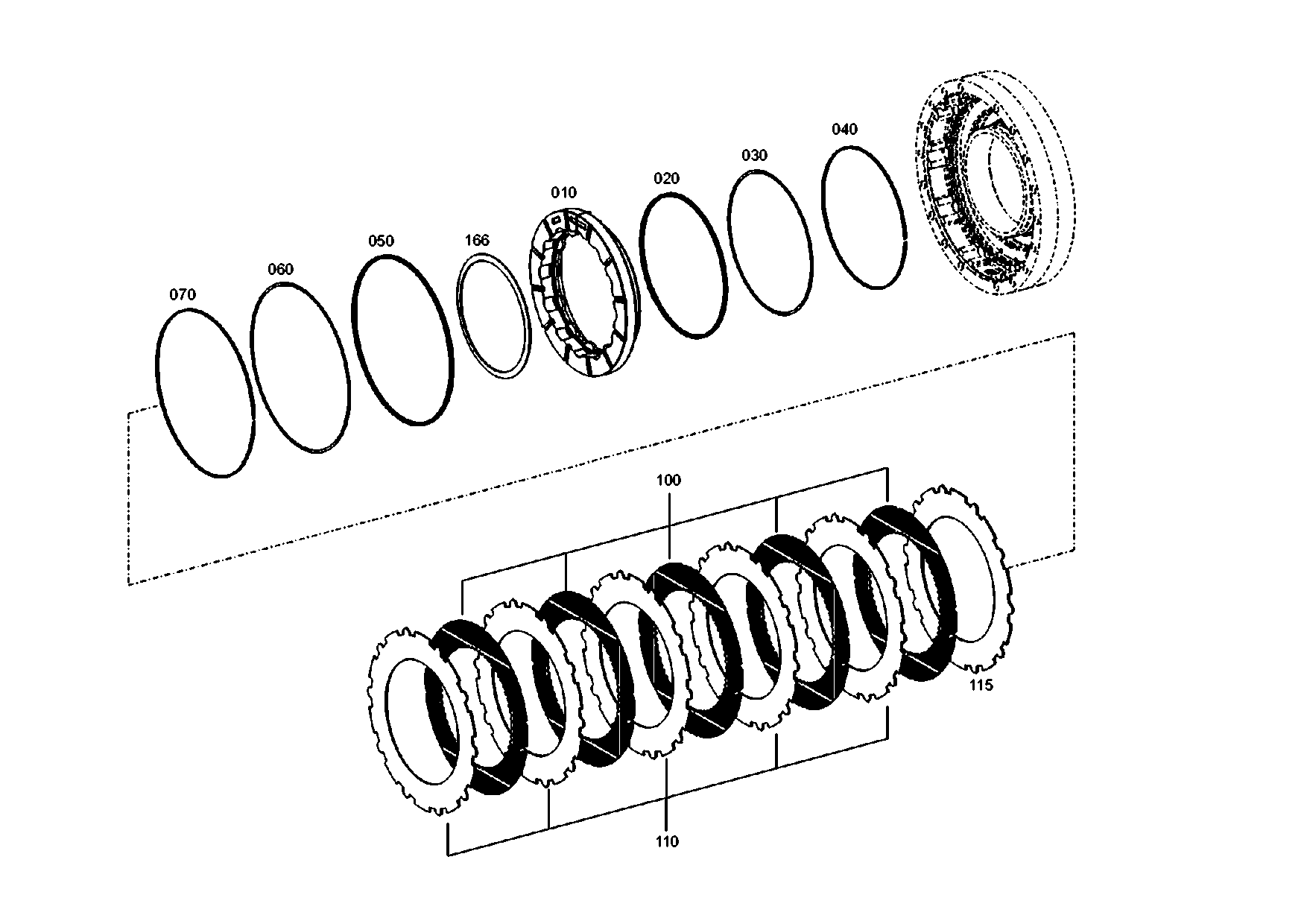drawing for DOOSAN 517054 - OUTER CLUTCH DISC (figure 1)