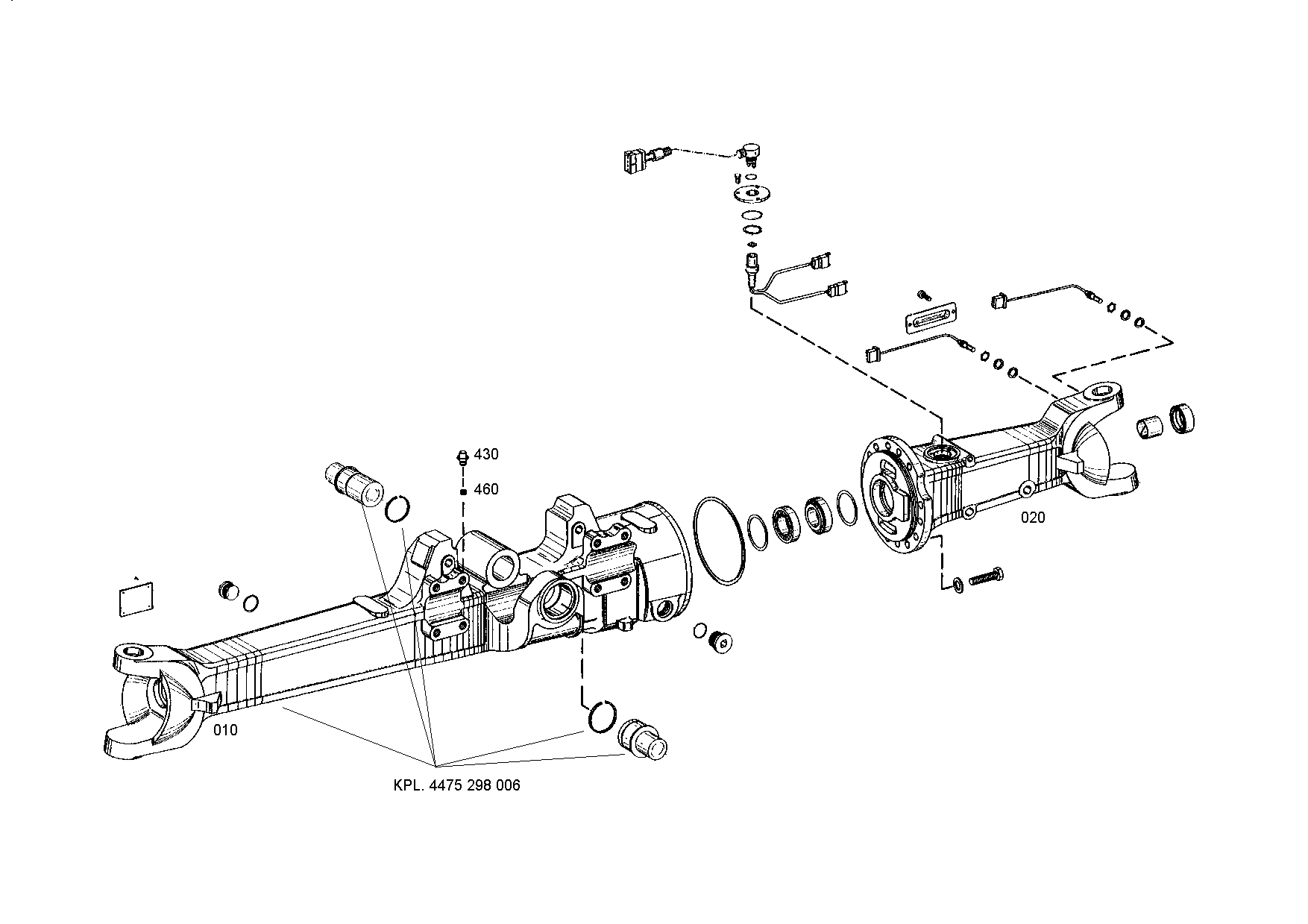 drawing for AGCO F308.300.021.050 - AXLE CASING (figure 1)