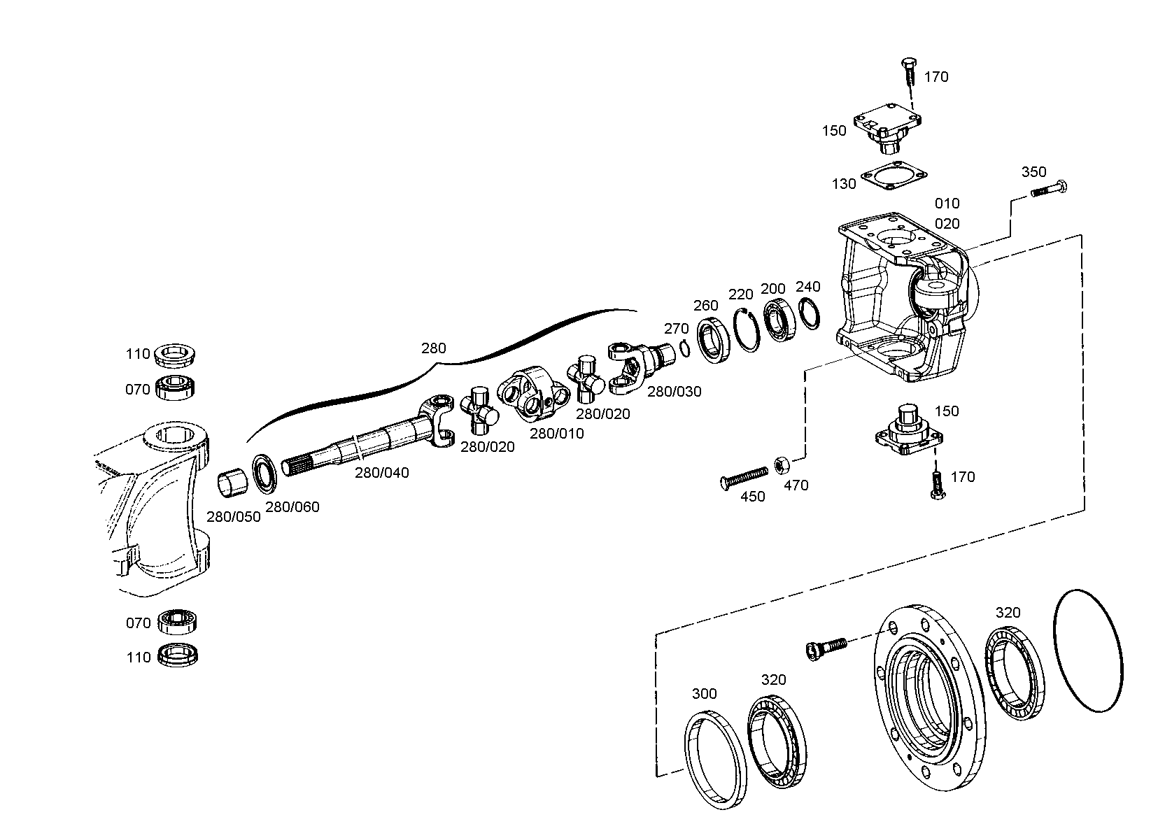 drawing for AGCO F510.300.020.480 - D.UNIVERS.SHAFT (figure 3)