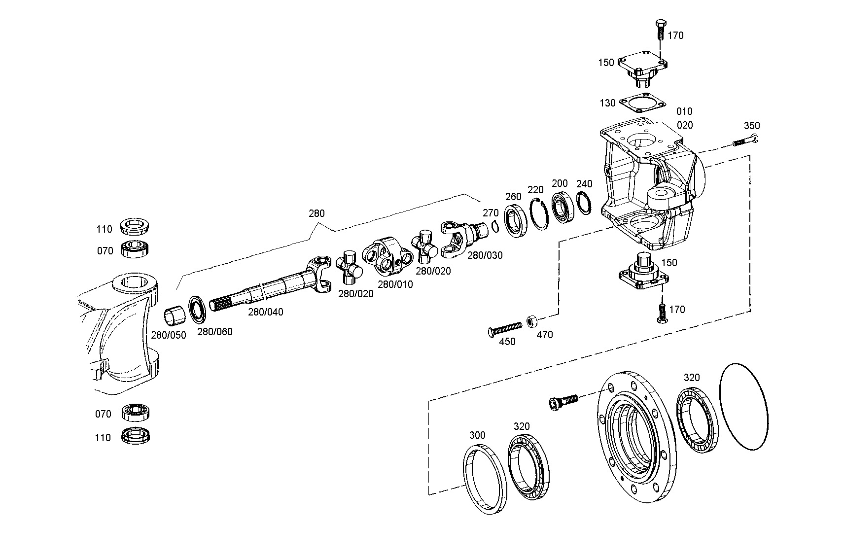 drawing for JOHN DEERE AL110349 - D.UNIVERS.SHAFT (figure 4)
