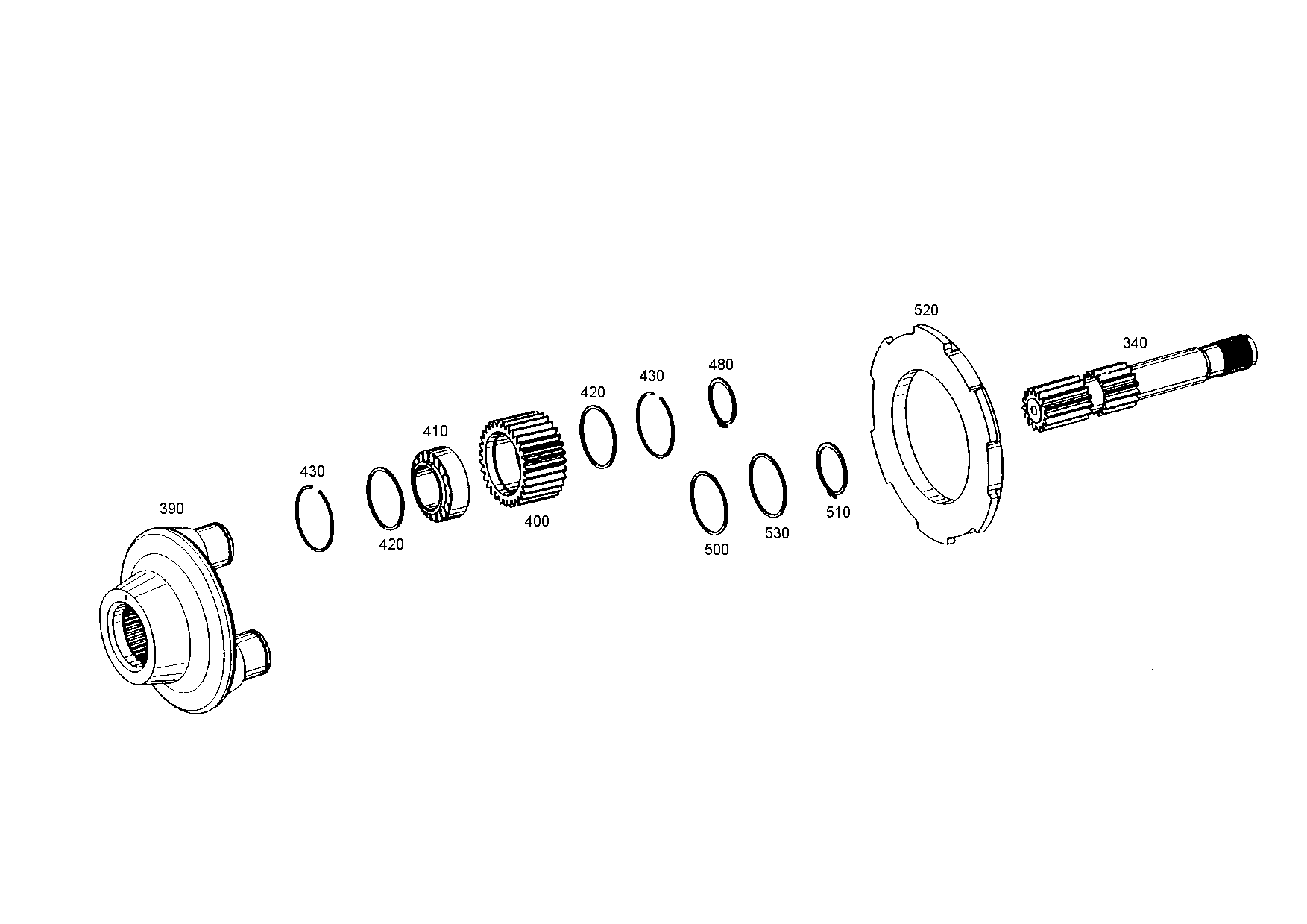 drawing for CUKUROVA T154952 - SUN GEAR SHAFT (figure 3)