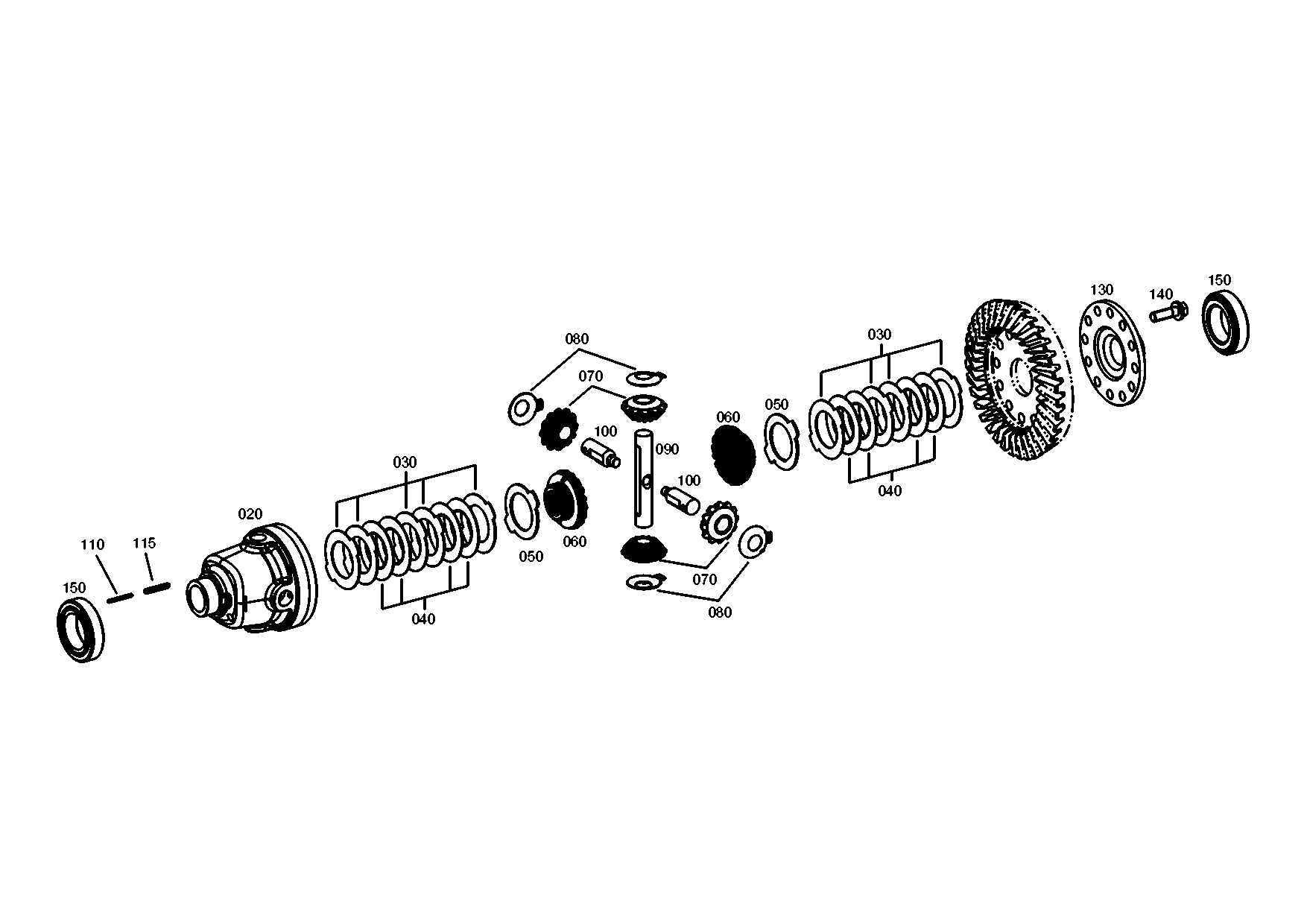 drawing for JOHN DEERE T293767 - DIFFERENTIAL AXLE (figure 5)