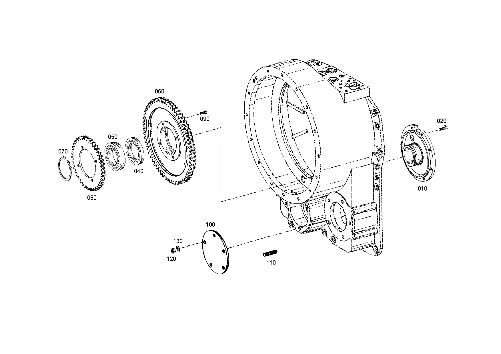 drawing for DOOSAN MX152682 - BEARING FLANGE (figure 1)