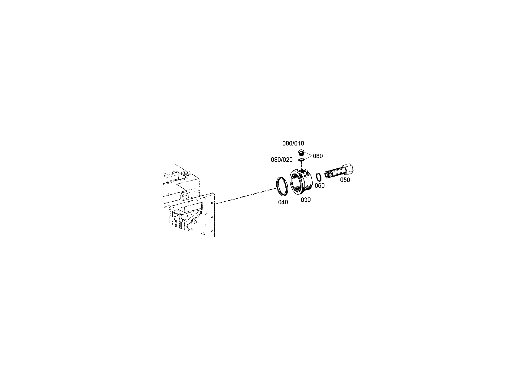 drawing for DOOSAN 252254 - HOLLOW/UNION SCREW (figure 1)