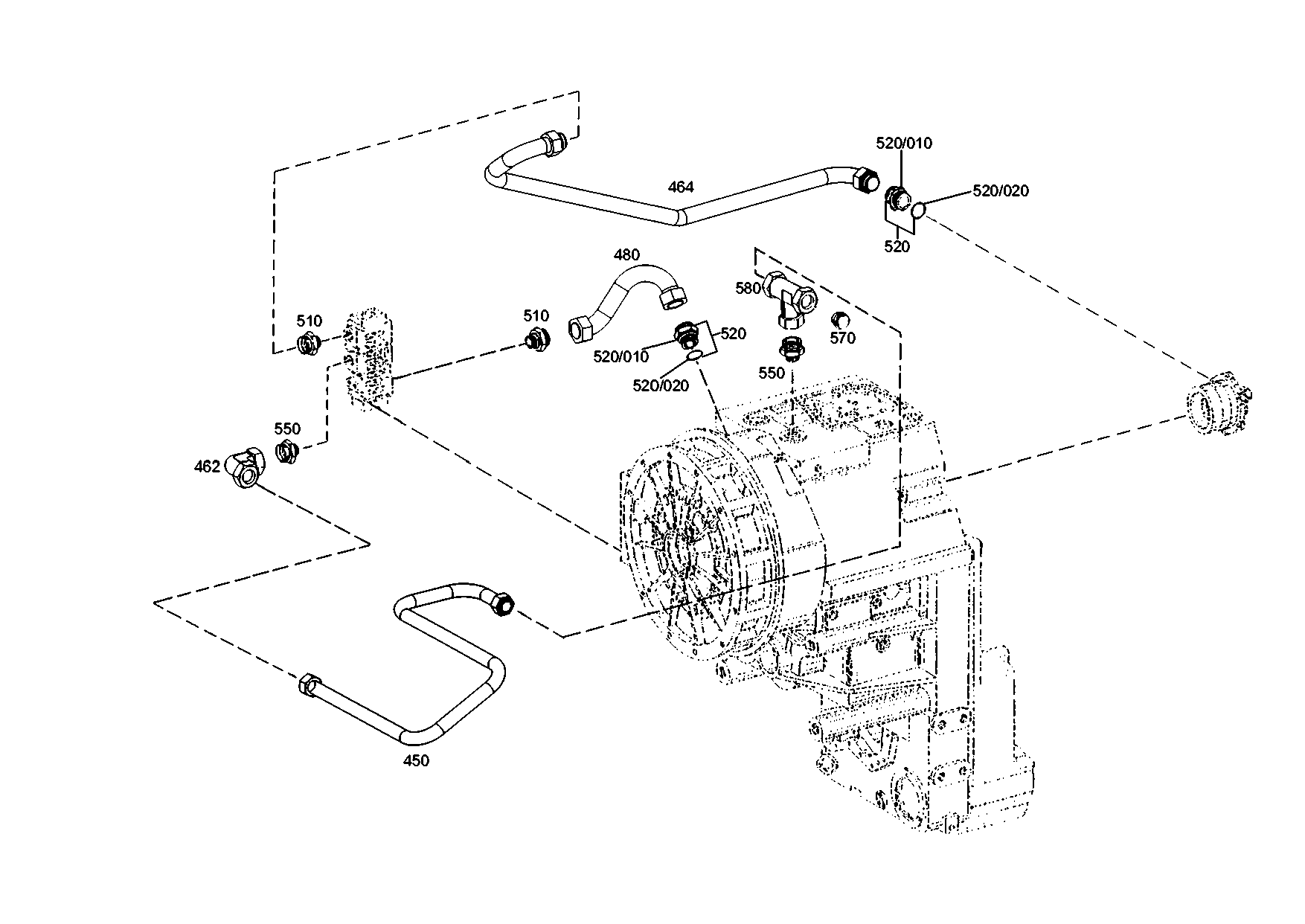 drawing for CNH NEW HOLLAND 8998342034 - TUBE LINE (figure 1)