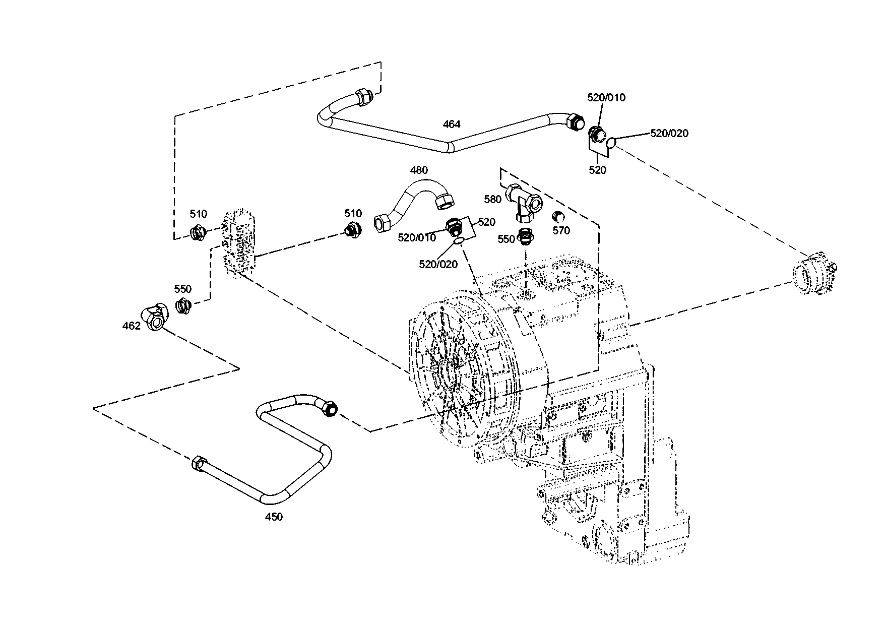 drawing for CNH NEW HOLLAND 8998342034 - TUBE LINE (figure 2)