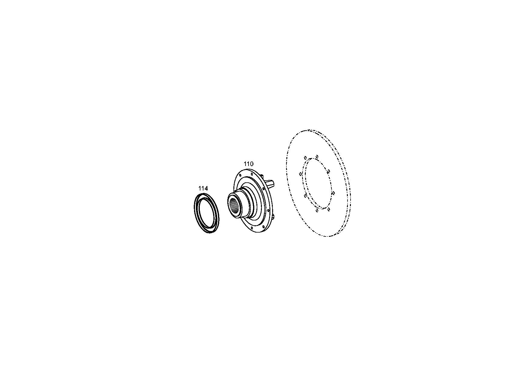 drawing for CNH NEW HOLLAND 86989637 - OUTPUT FLANGE (figure 2)