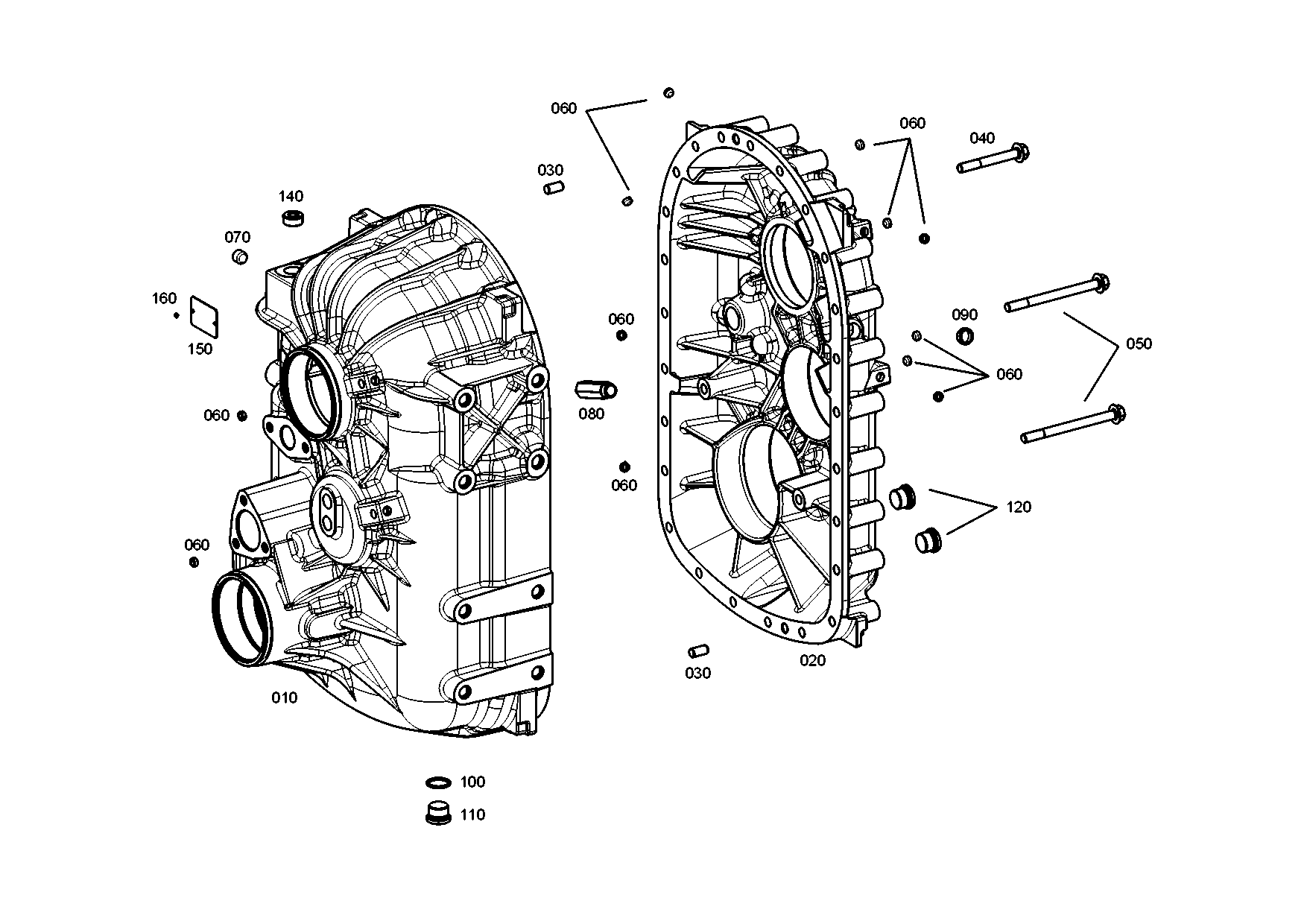 drawing for MAGNA STEYR 170750210002 - HOUSING REAR SECTION (figure 3)