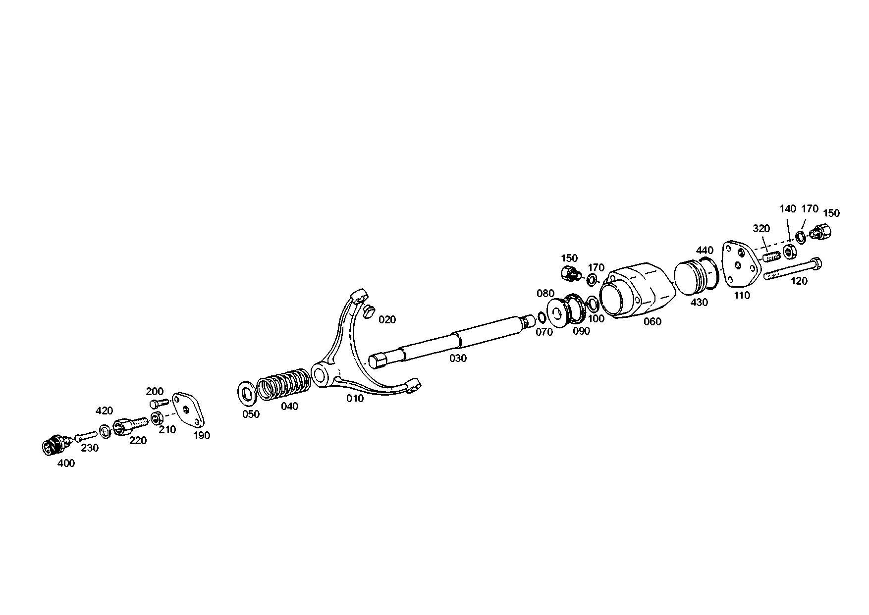 drawing for XUZHOU 199118250243 - SHIFT CYLINDER (figure 2)