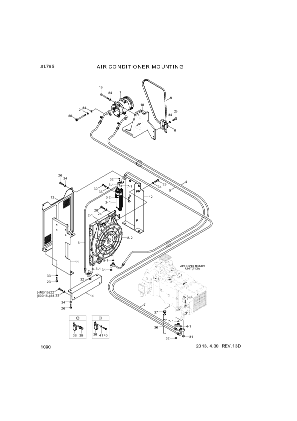 drawing for Hyundai Construction Equipment 11Q6-90040 - COMPRESSOR ASSY (figure 1)