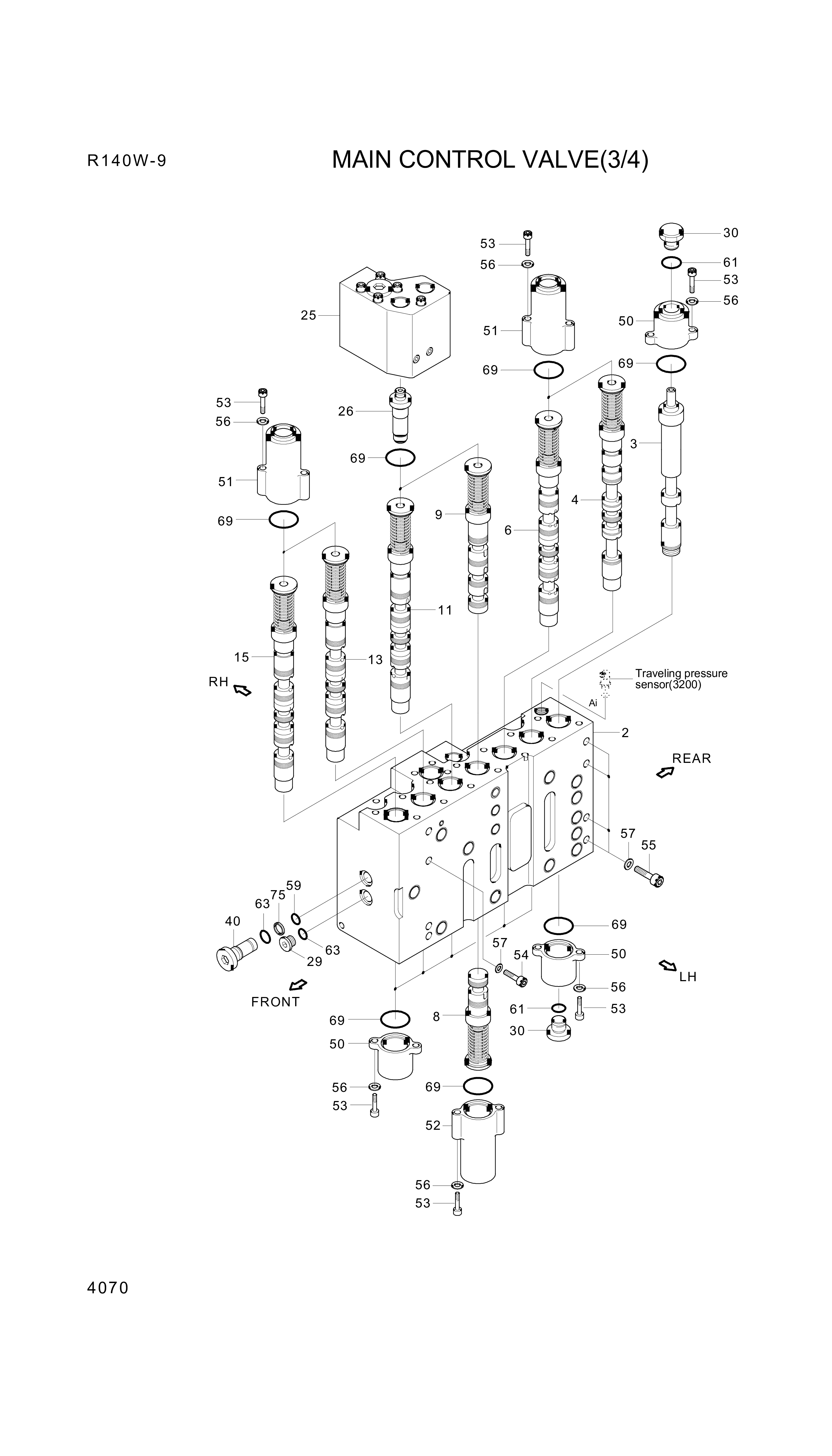 drawing for Hyundai Construction Equipment XKBF-01416 - SPOOL ASSY-BOOM 2 (figure 1)