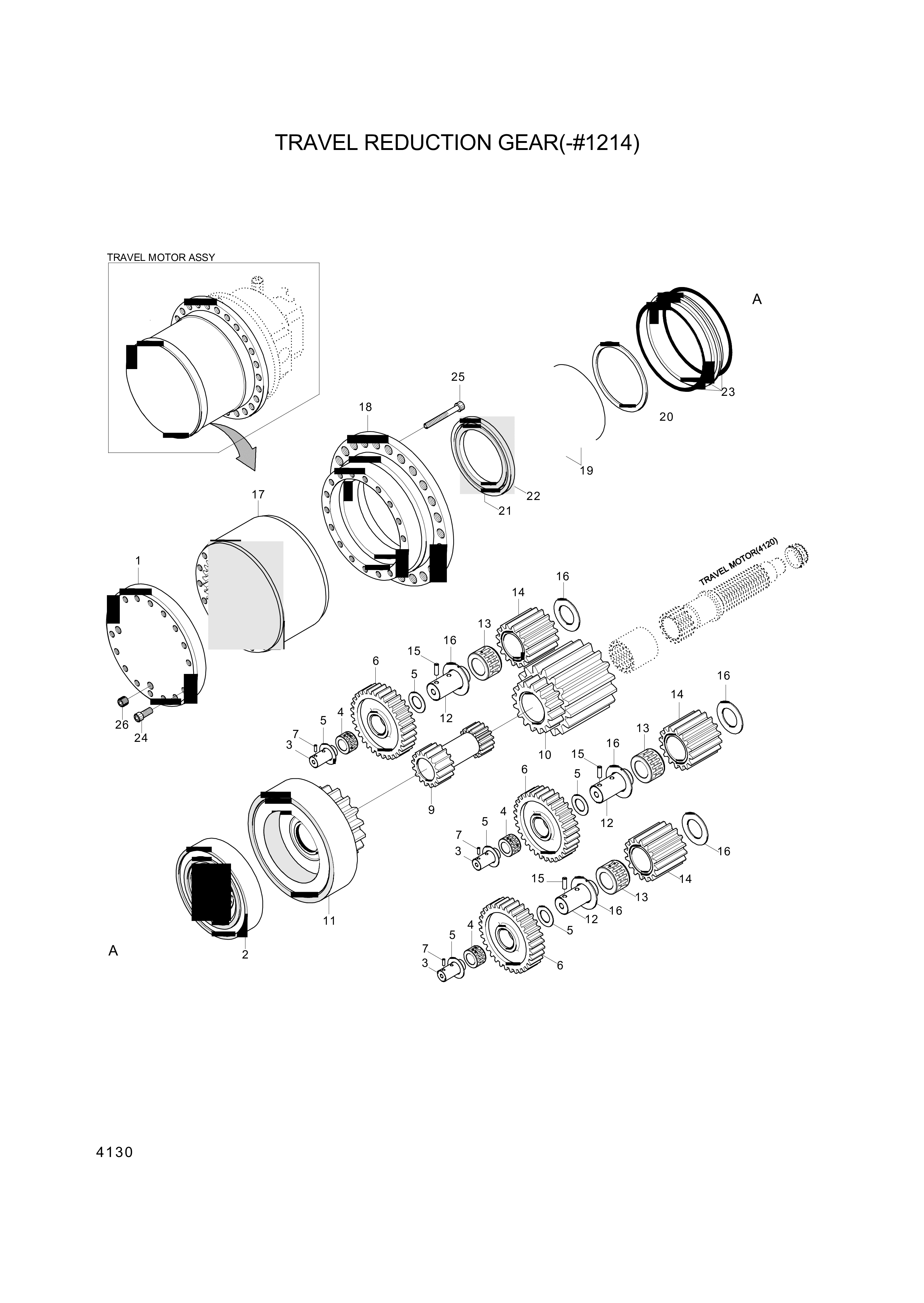 drawing for Hyundai Construction Equipment XJCK-00081 - REDUCER UNIT-TRAVEL (figure 1)