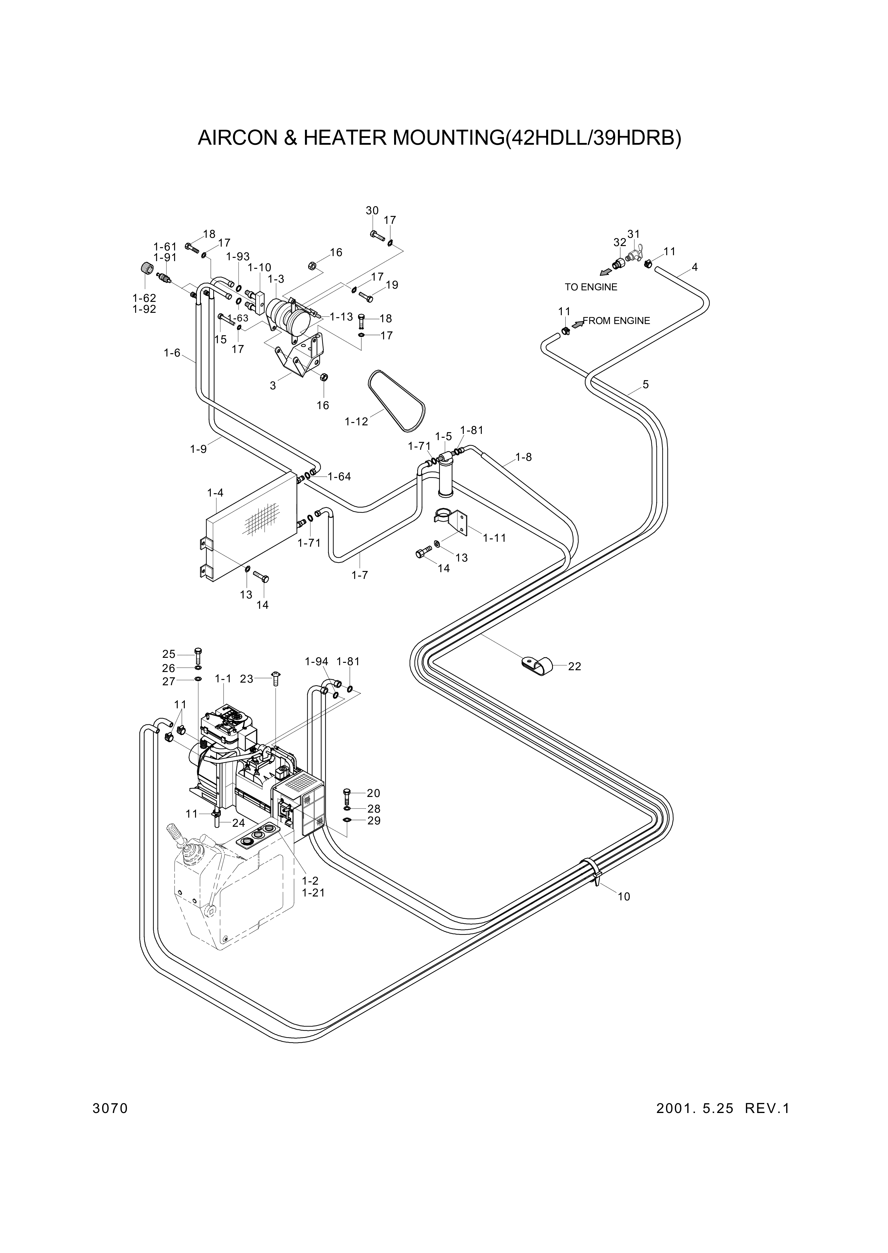 drawing for Hyundai Construction Equipment A200060601-Z0 - CONDENSOR AY, A/C(I{-New!) (figure 1)