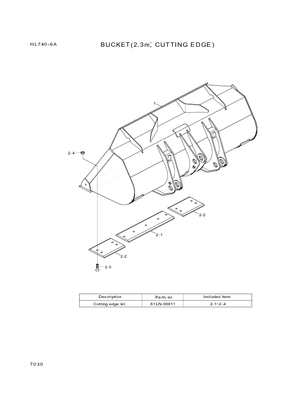 drawing for Hyundai Construction Equipment 61LN-00911 - CUTTINGEDGE KIT