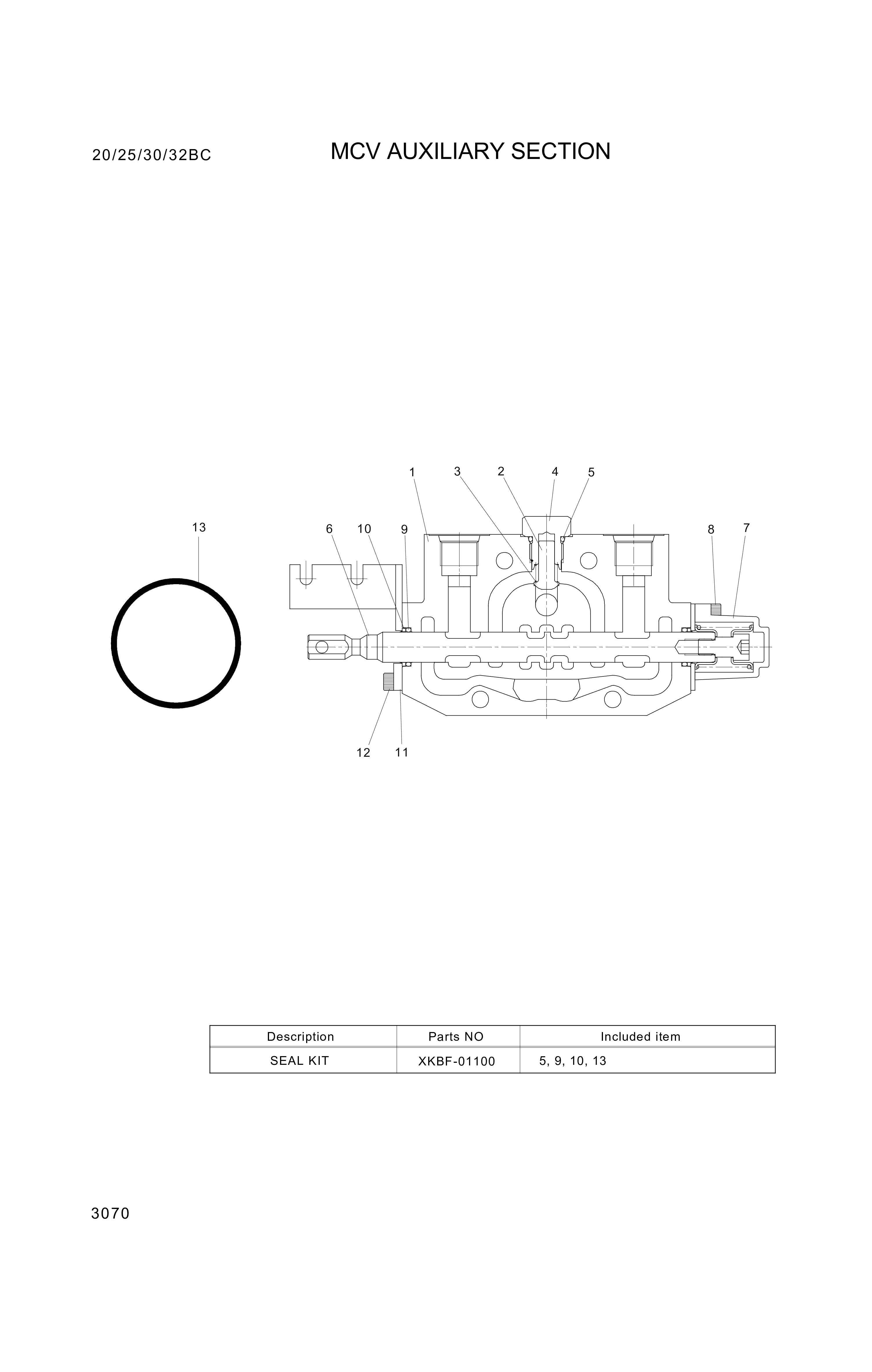drawing for Hyundai Construction Equipment 00RBP15 - O-RING (figure 1)