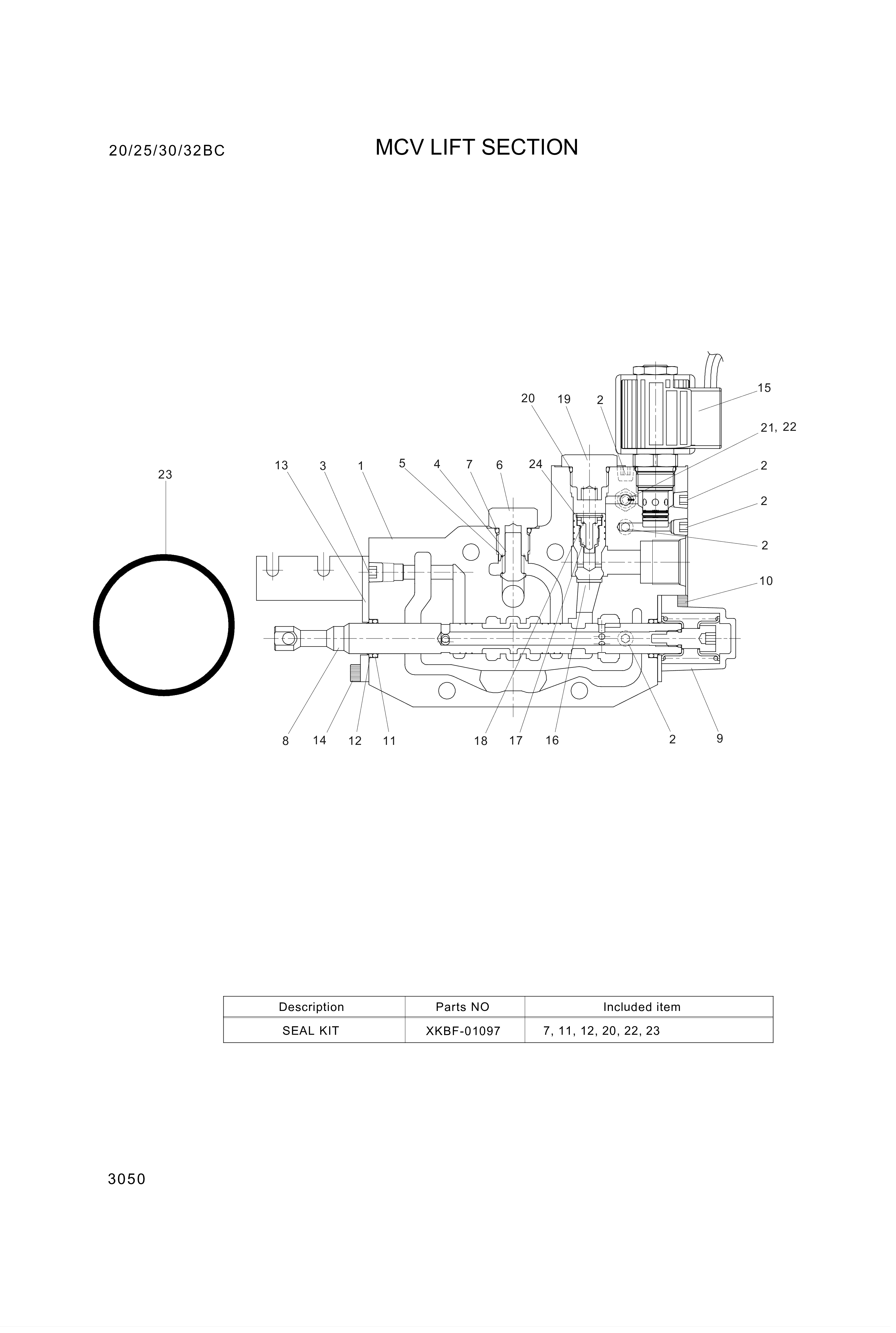 drawing for Hyundai Construction Equipment 00RBP15 - O-RING (figure 2)