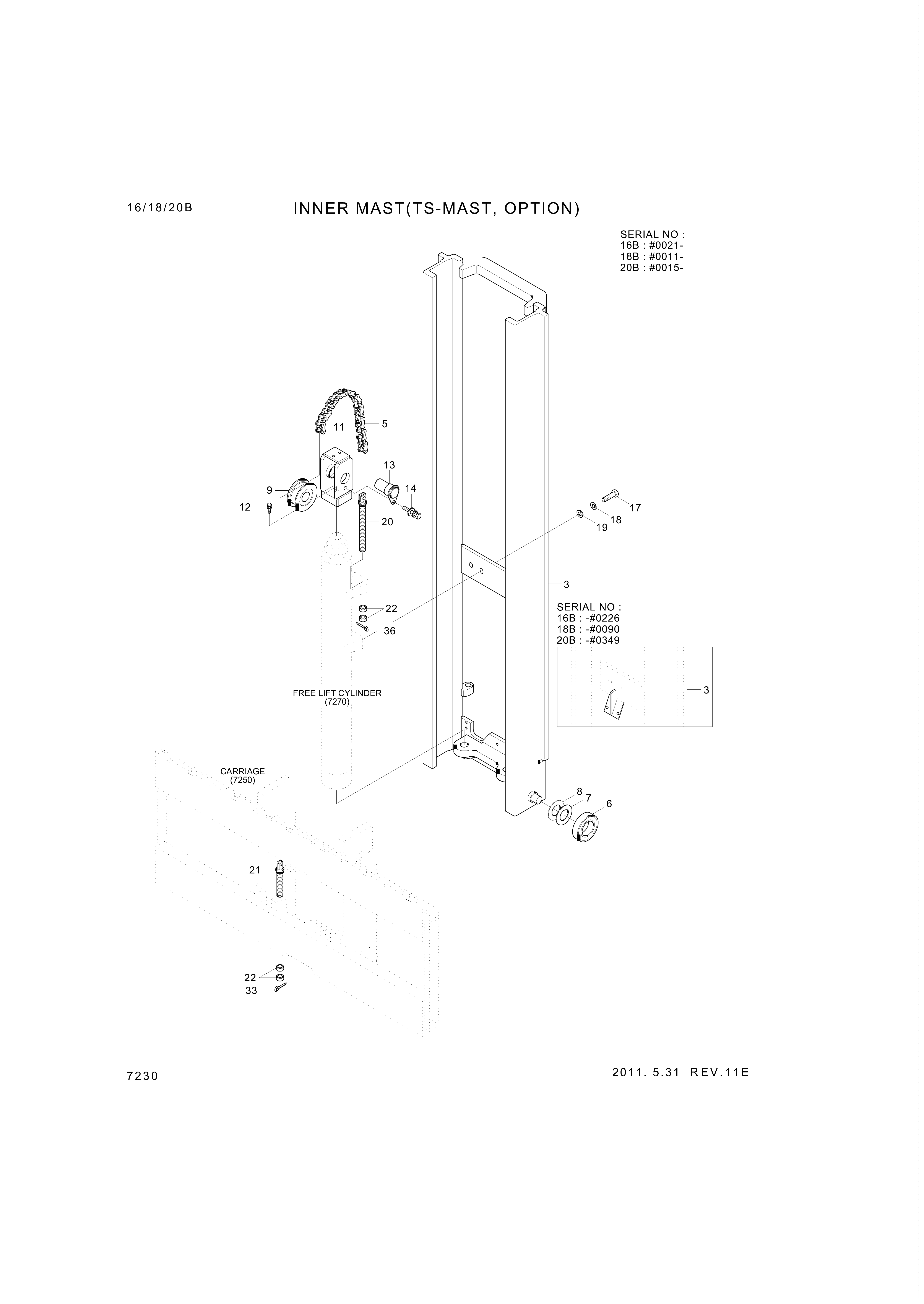 drawing for Hyundai Construction Equipment S461-320202 - PIN-SPLIT (figure 2)