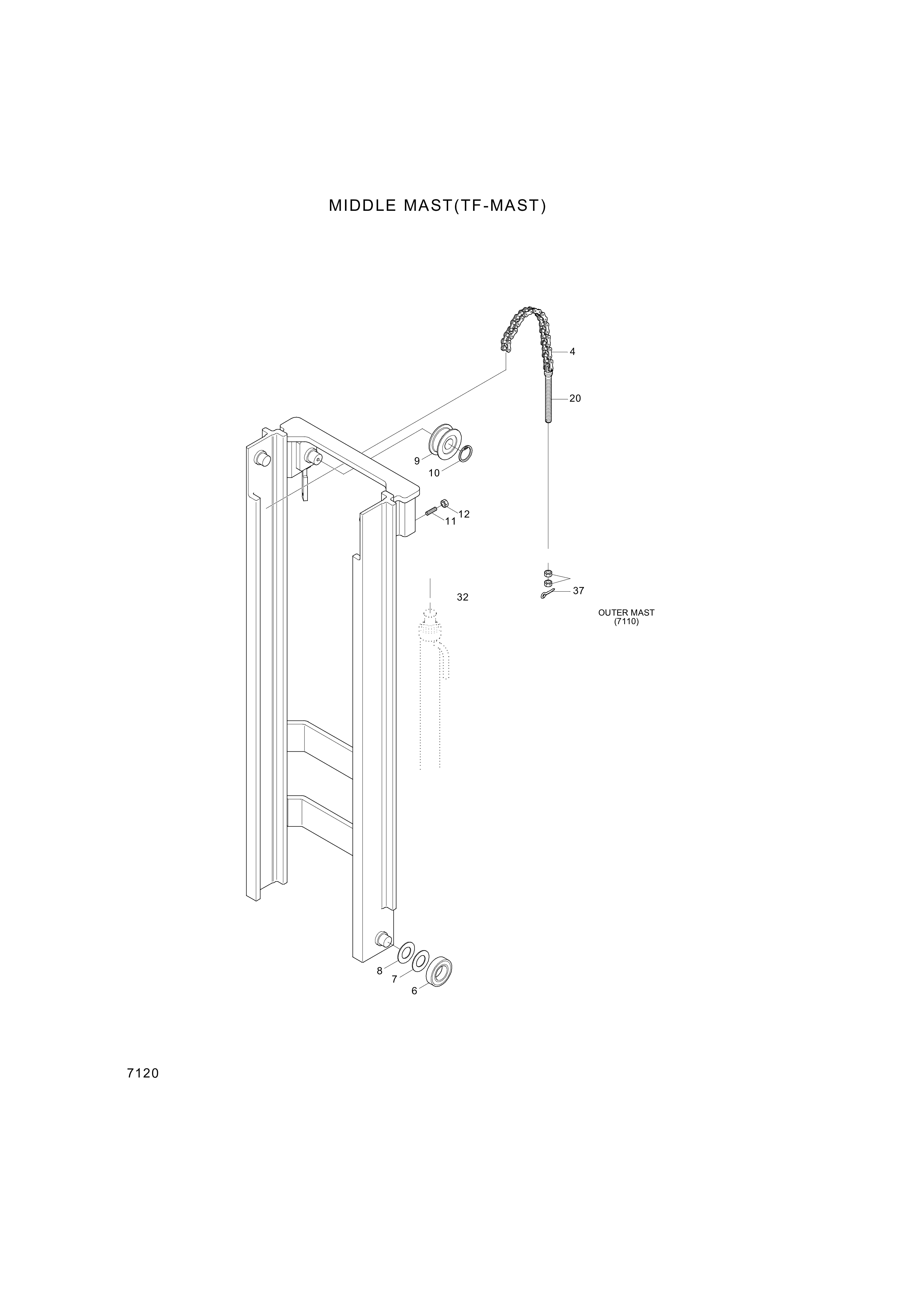 drawing for Hyundai Construction Equipment S461-320202 - PIN-SPLIT (figure 5)