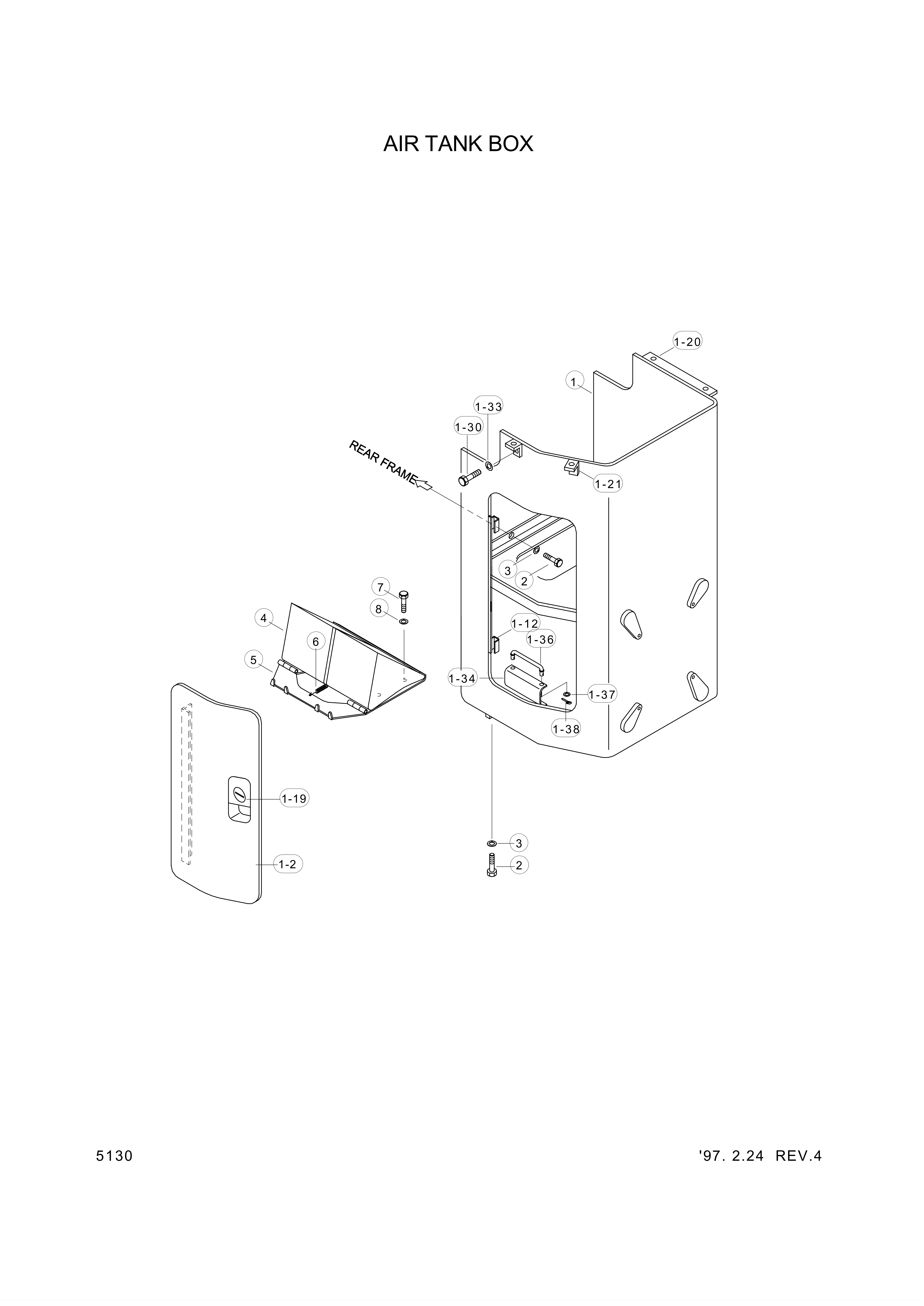 drawing for Hyundai Construction Equipment 74L1-20081 - BODY-AIRTANK (figure 1)