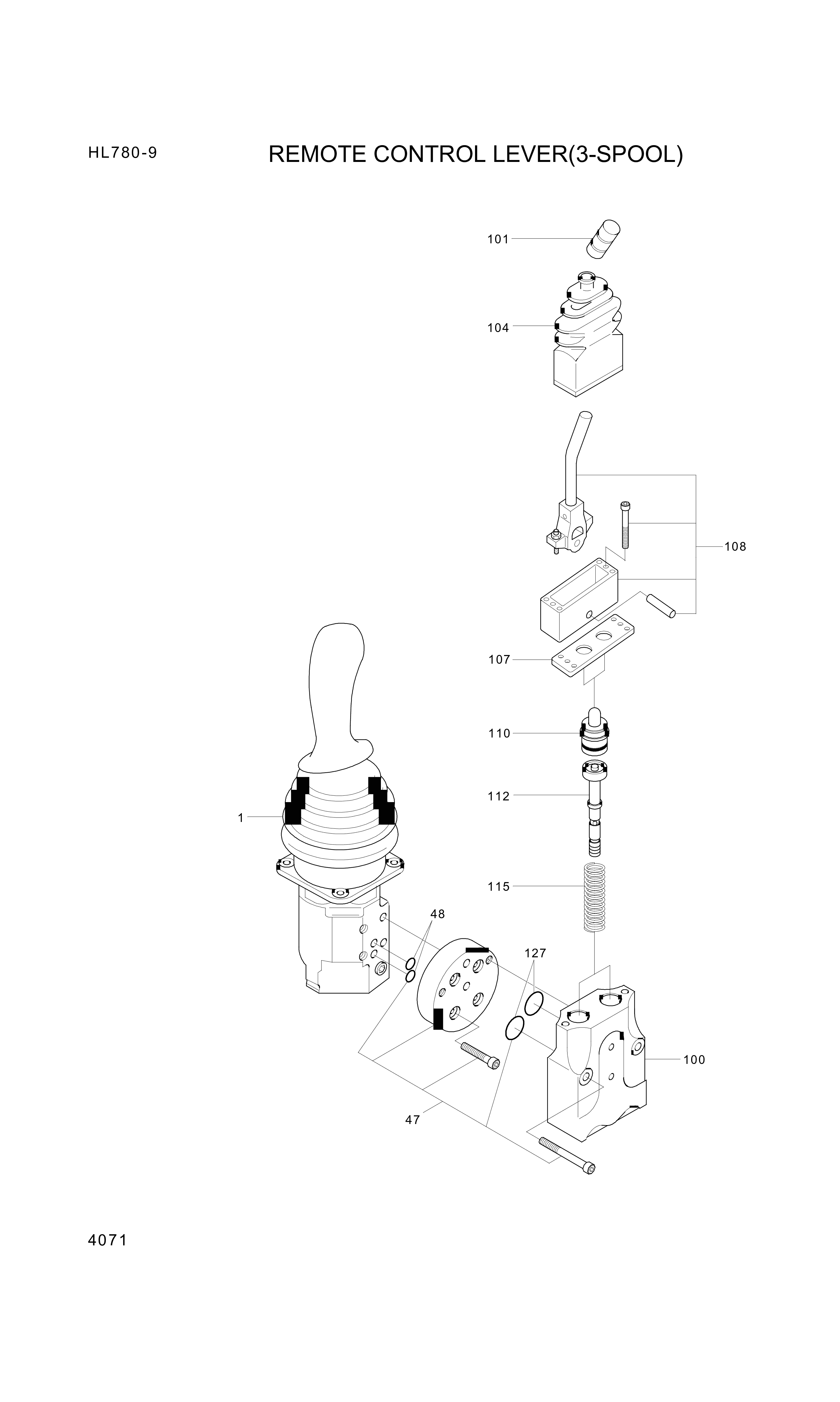 drawing for Hyundai Construction Equipment 31L6-02640 - JOYSTICK-RCV (figure 2)