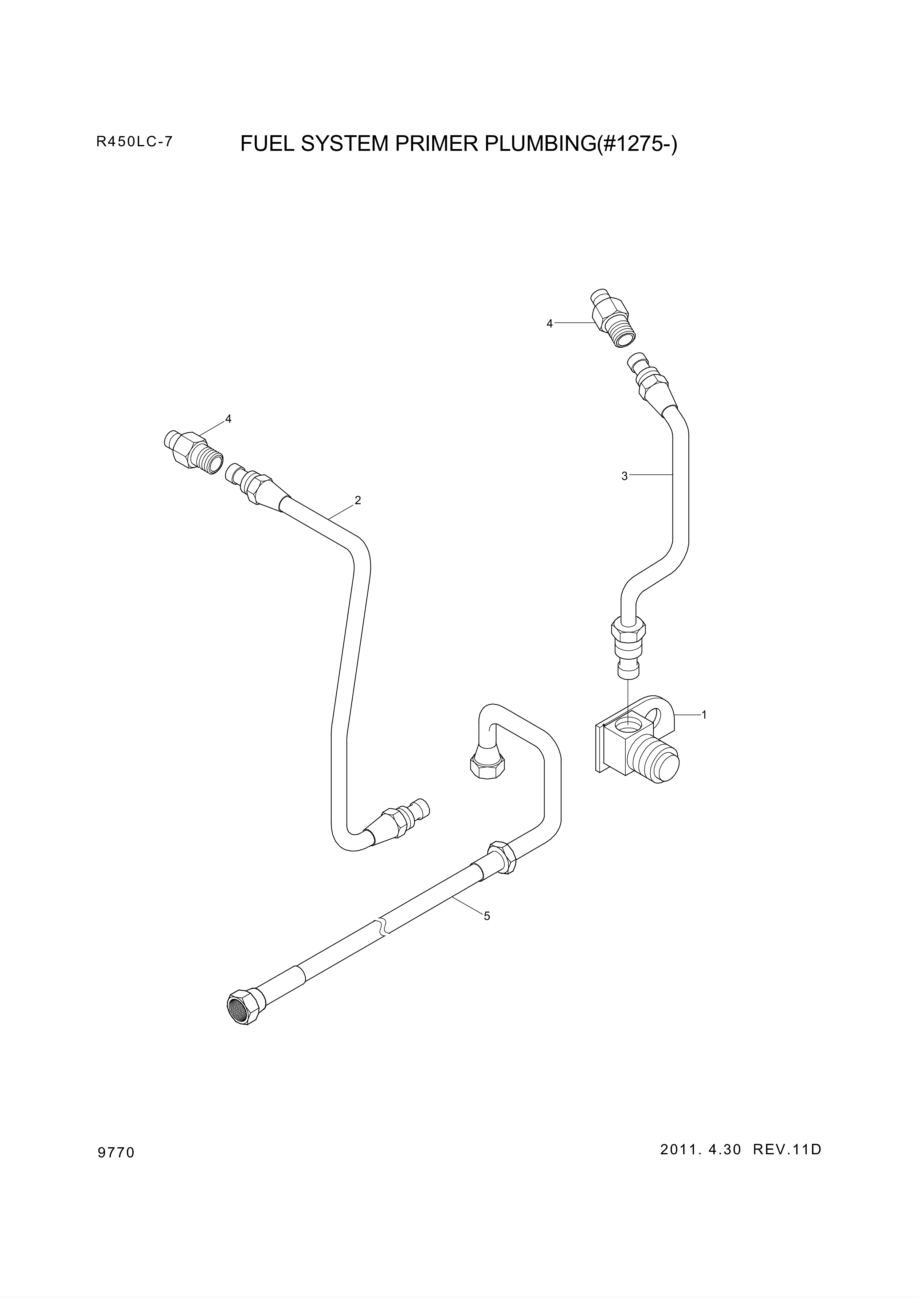 drawing for Hyundai Construction Equipment YUBP-05445 - PIPE-INJ (figure 2)