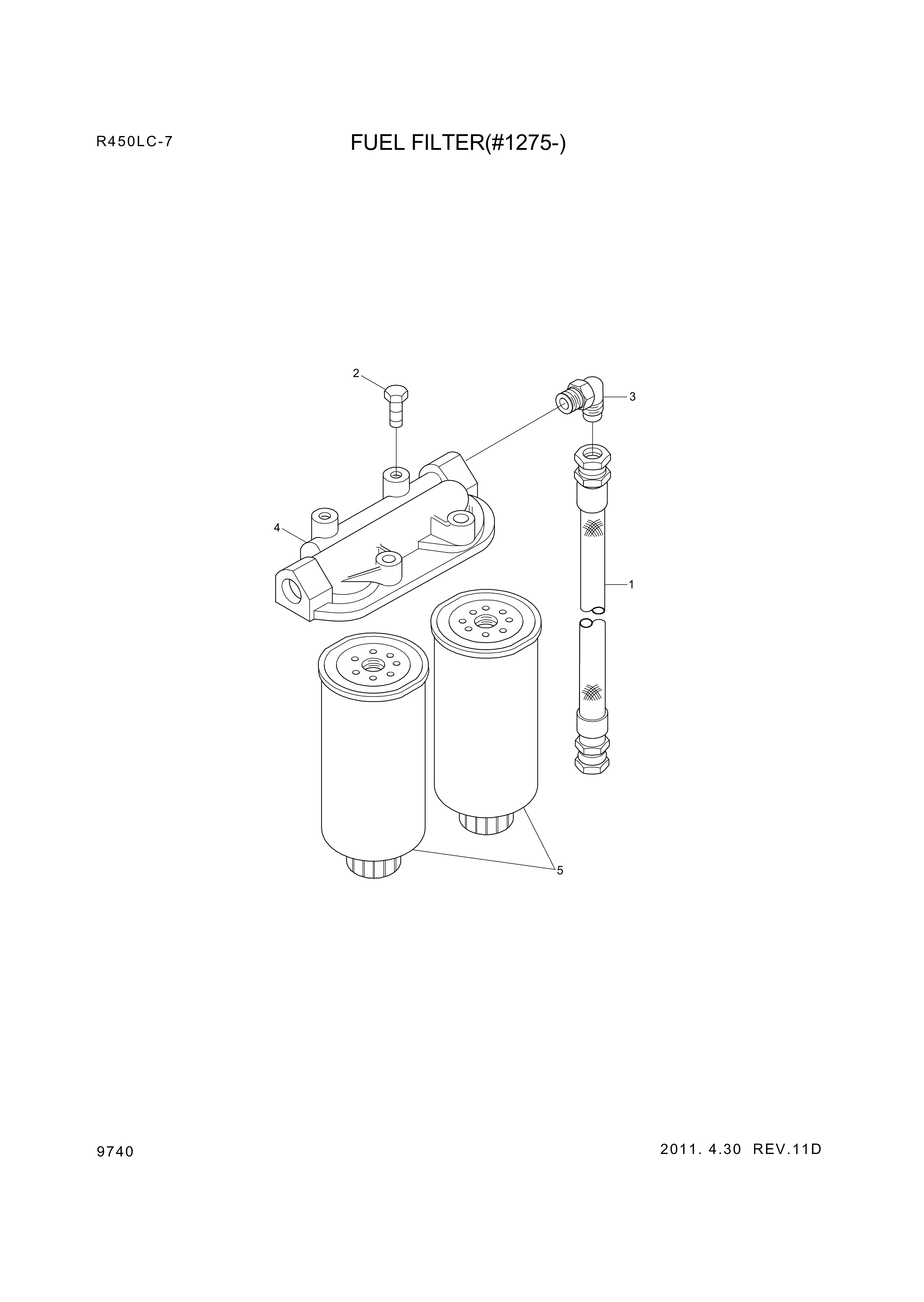 drawing for Hyundai Construction Equipment 212013 - HEAD-FUEL FILTER(212013S:LP) (figure 2)
