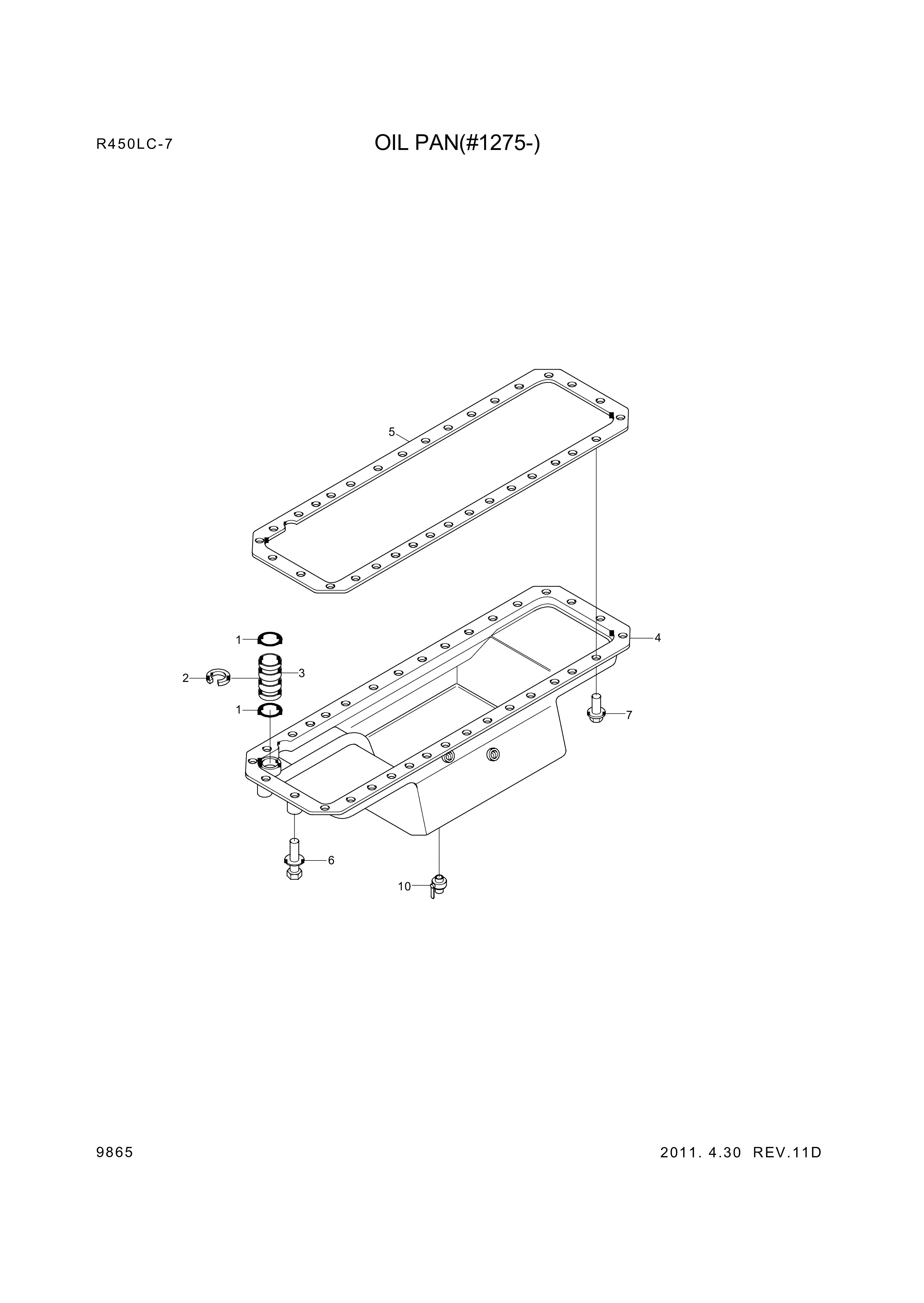 drawing for Hyundai Construction Equipment 3266568 - PAN-OIL (figure 1)