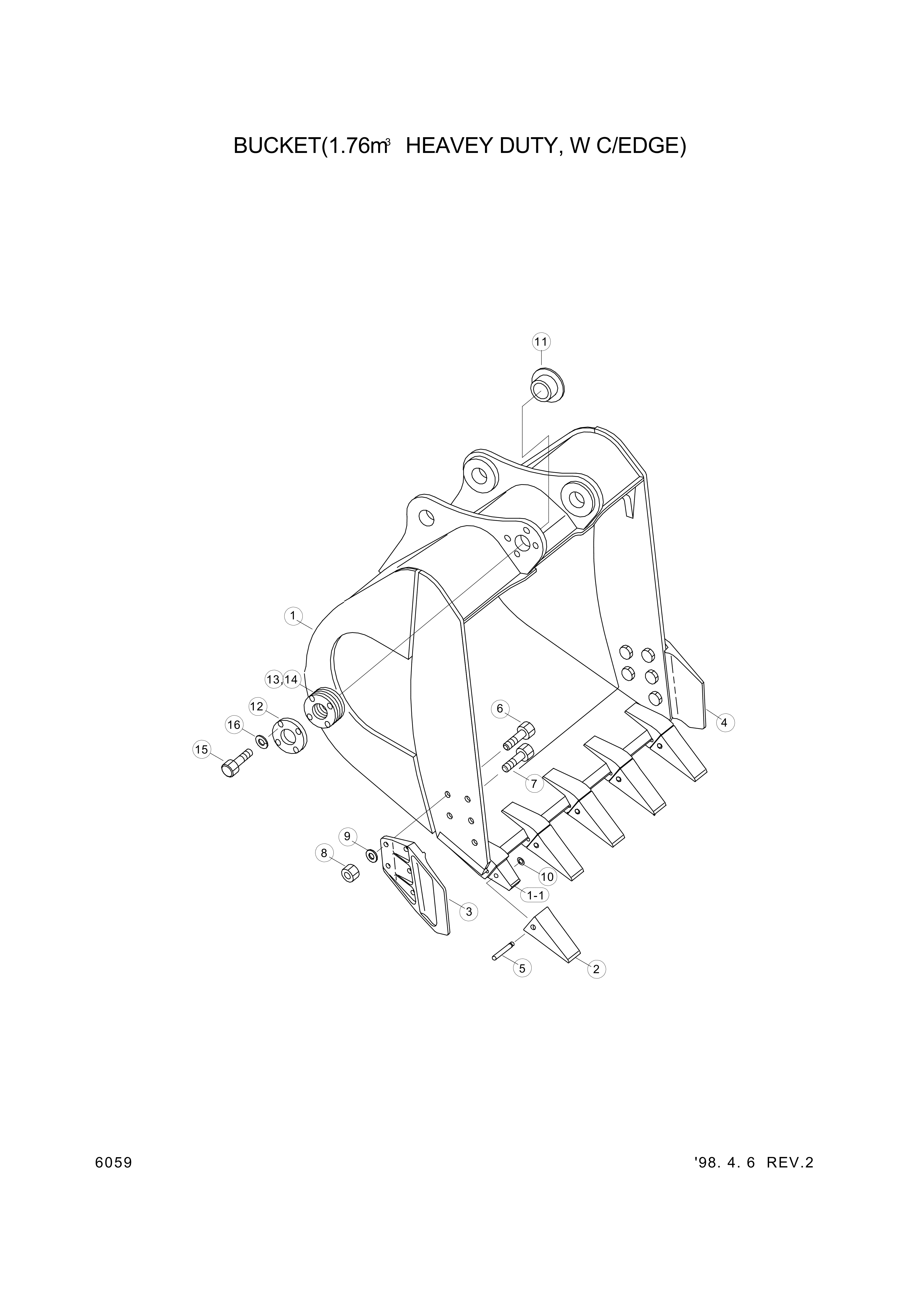 drawing for Hyundai Construction Equipment 61E7-0101 - TOOTH
