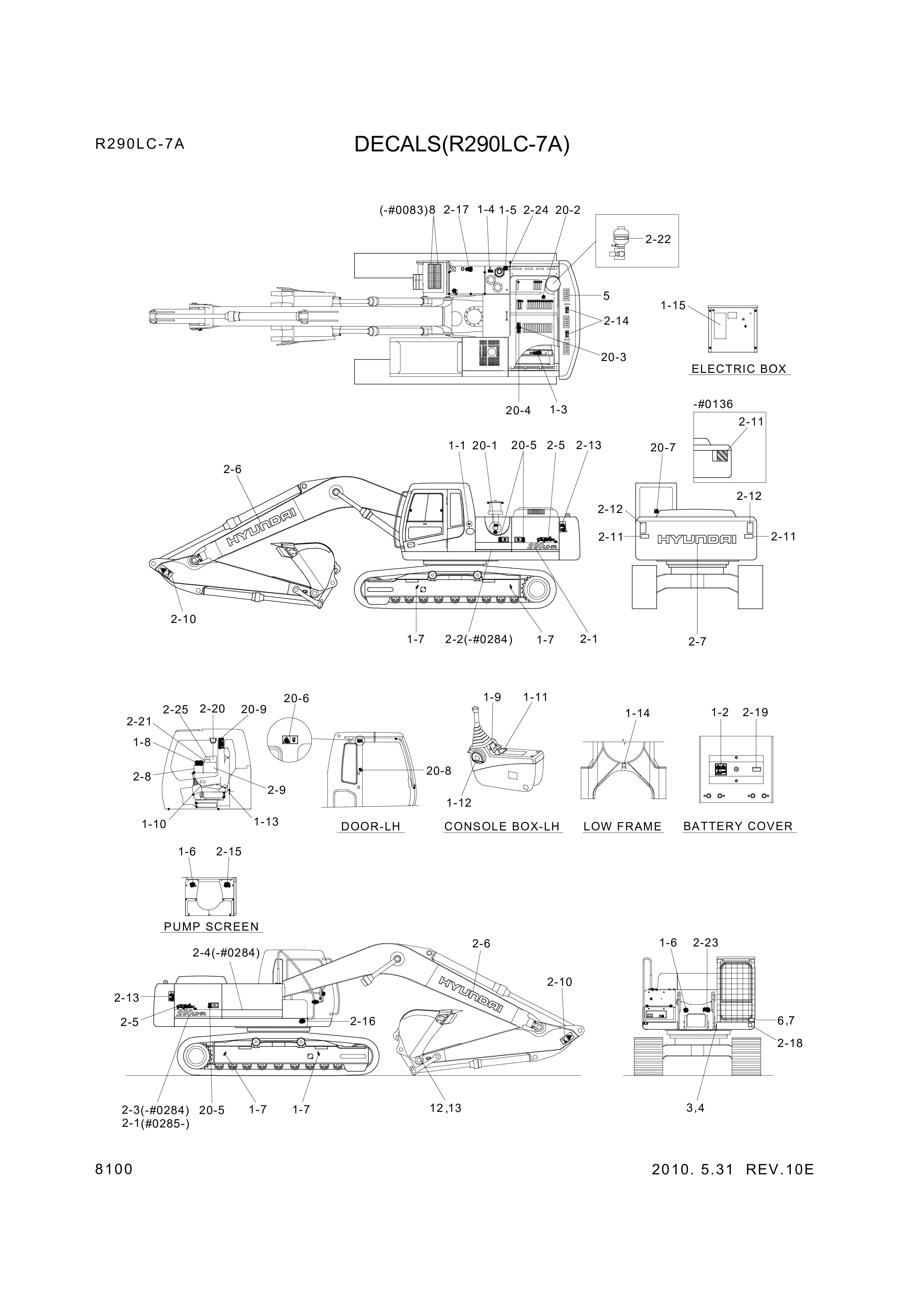 drawing for Hyundai Construction Equipment 93N8-02100 - DECAL KIT-LIFT CHART (figure 1)