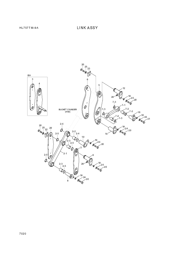 drawing for Hyundai Construction Equipment 61LM-31120 - LINK ASSY-CONTROL