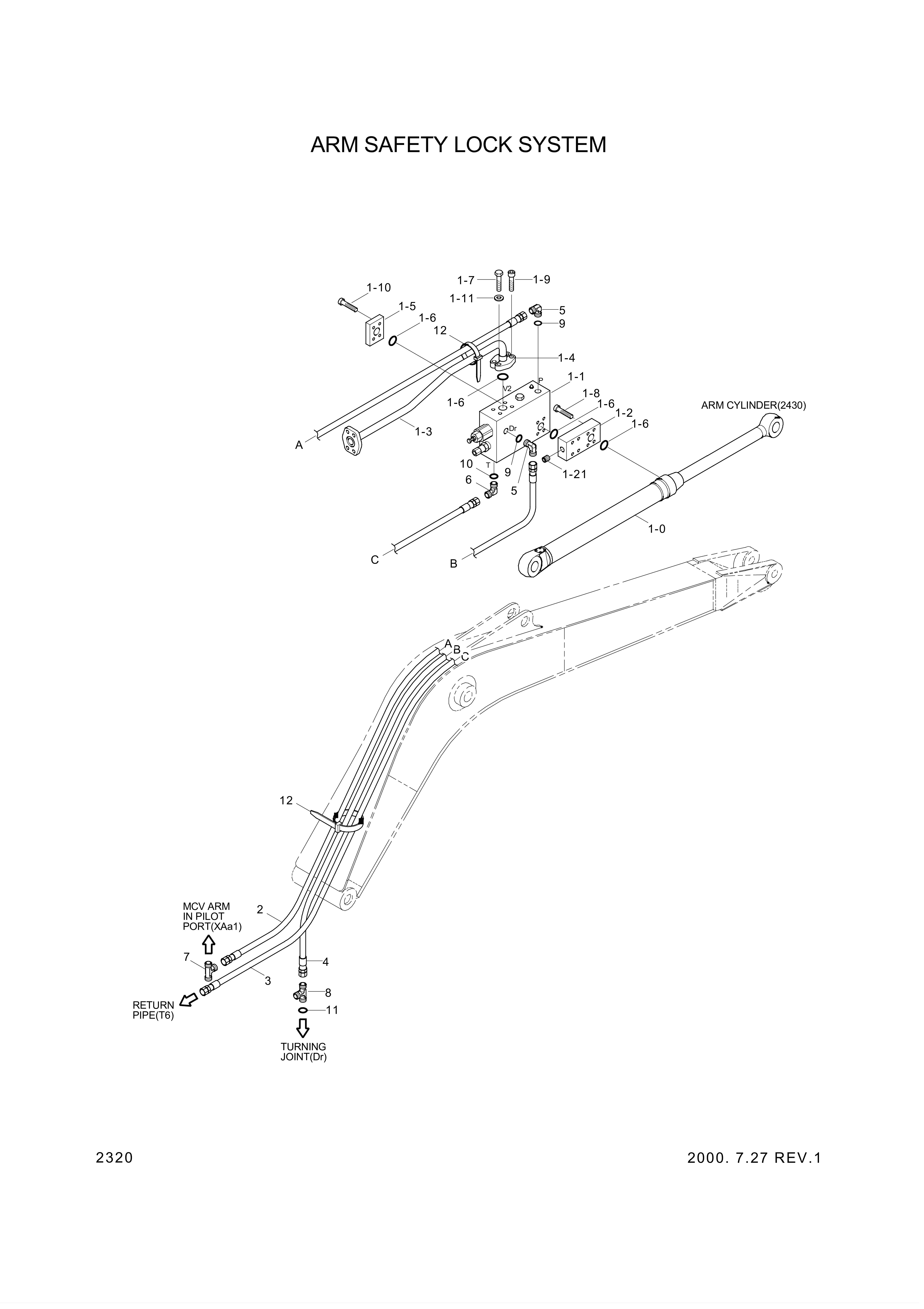 drawing for Hyundai Construction Equipment 31EK-90620 - VALVE-SAFETY LOCK (figure 2)