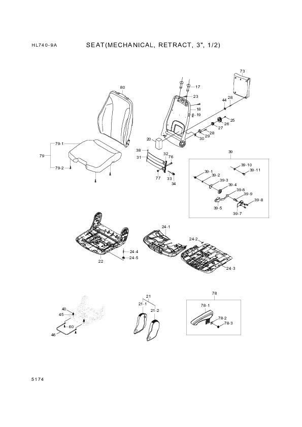 drawing for Hyundai Construction Equipment 1042858 - CUSHION,SEAT,WHEAT BRN CLOTH, (figure 2)