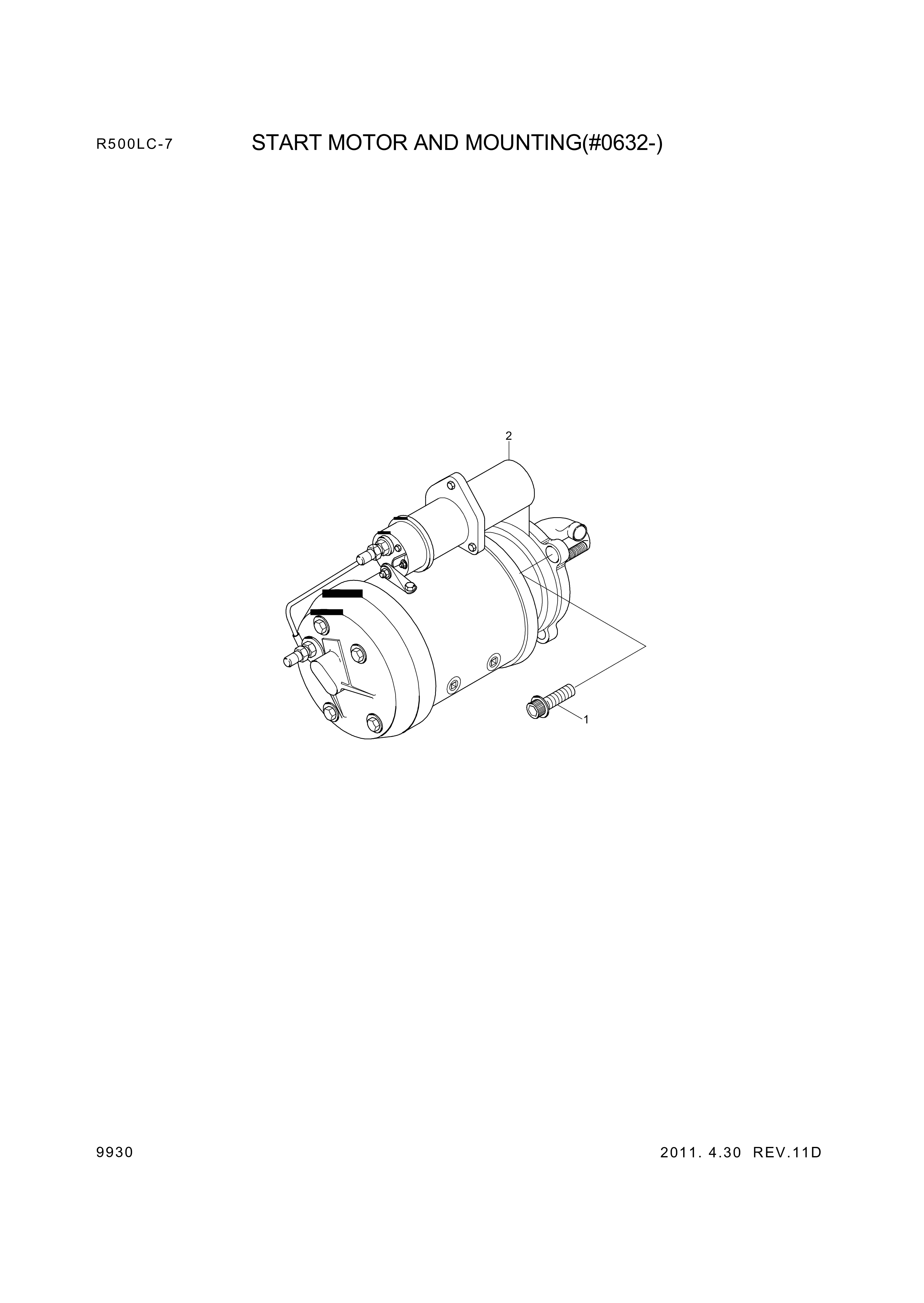 drawing for Hyundai Construction Equipment YUBP-04869 - MOTOR ASSY-START (figure 4)