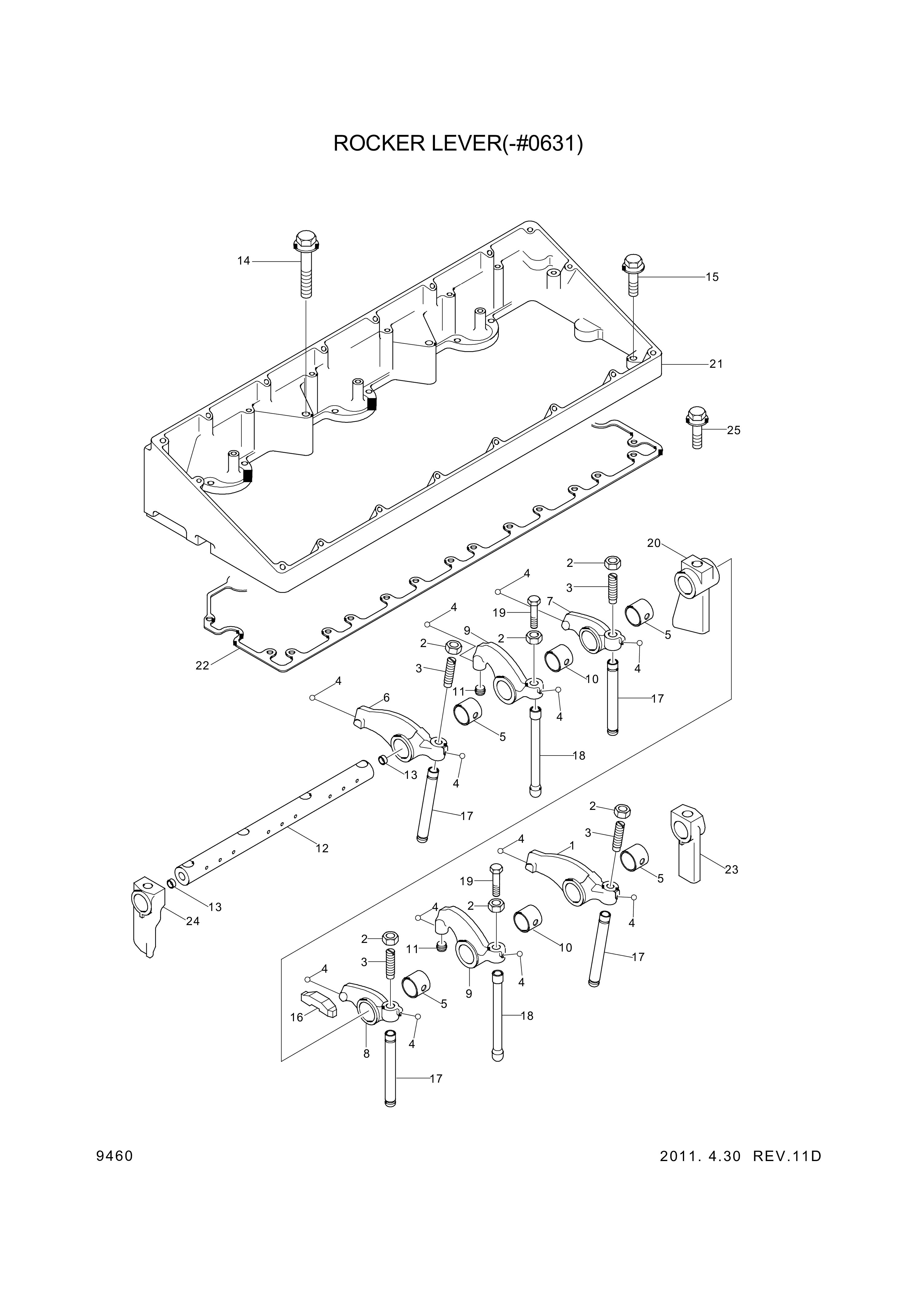 drawing for Hyundai Construction Equipment YUBP-04596 - LEVER ASSY-ROCKER (figure 2)