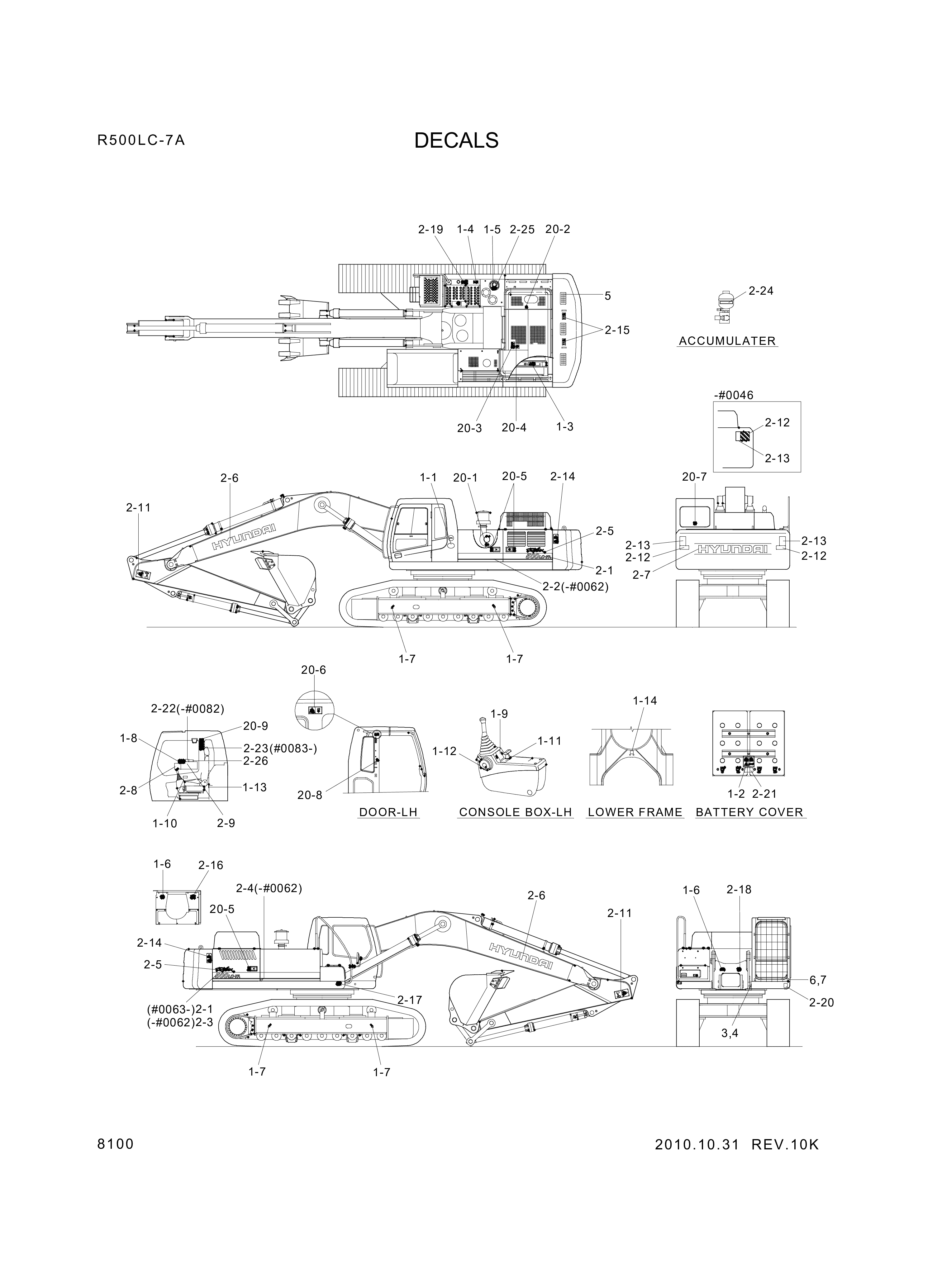 drawing for Hyundai Construction Equipment 93NB-10721 - DECAL-SERVICE INSTRUCTION (figure 1)