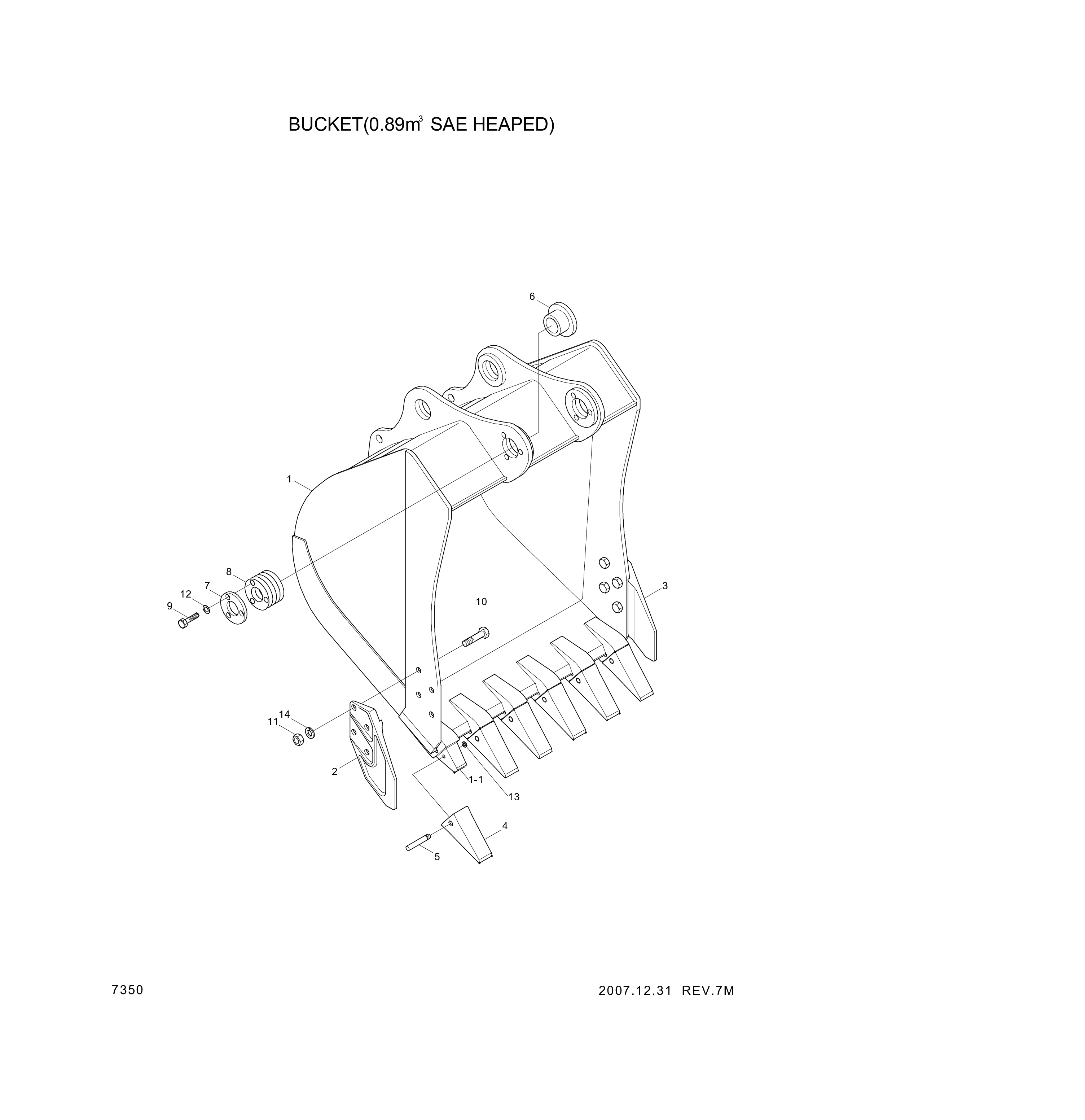 drawing for Hyundai Construction Equipment 61EK-11260 - BUSHING-PIN