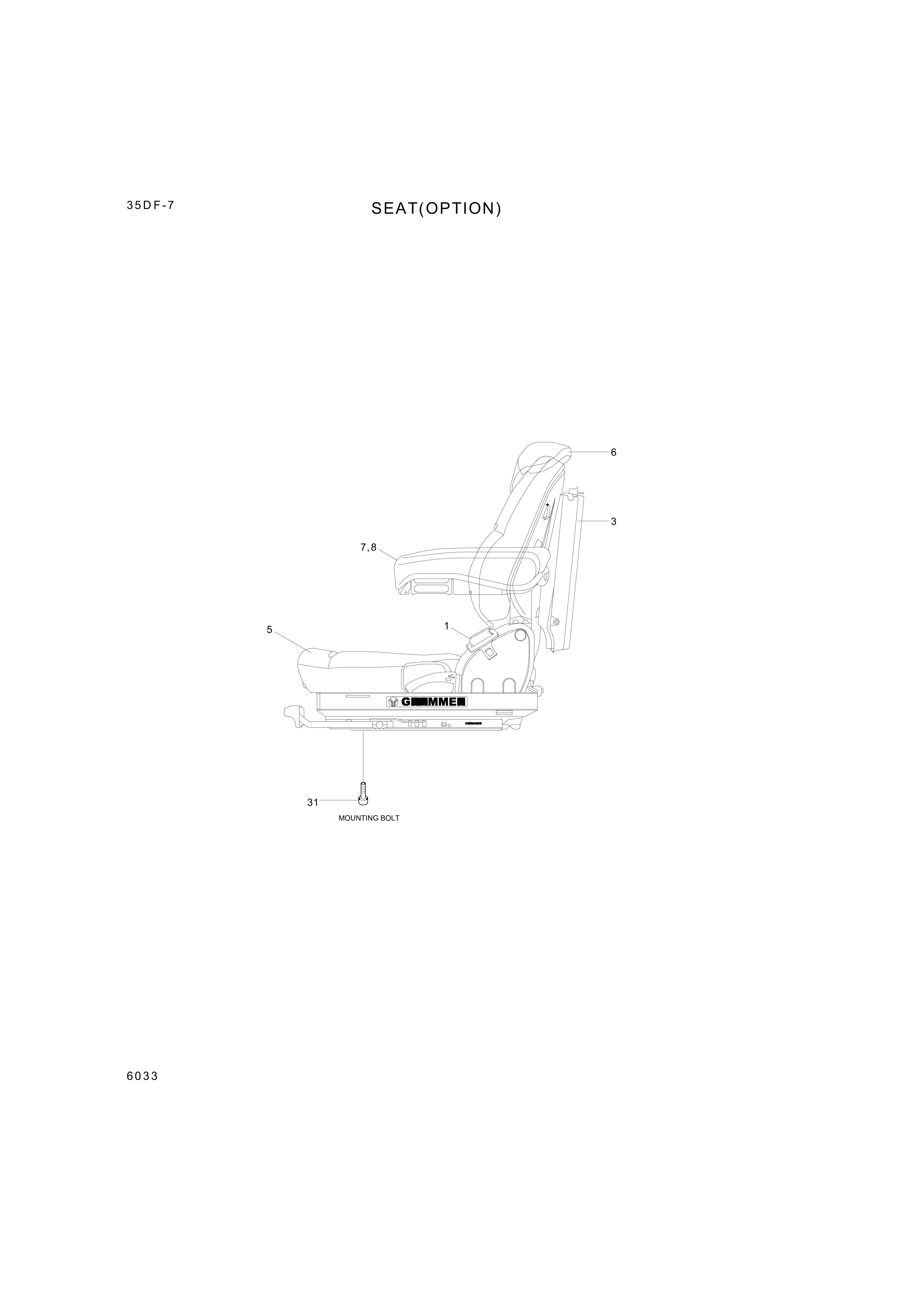 drawing for Hyundai Construction Equipment 1079670 - Armrest- Rh (figure 3)