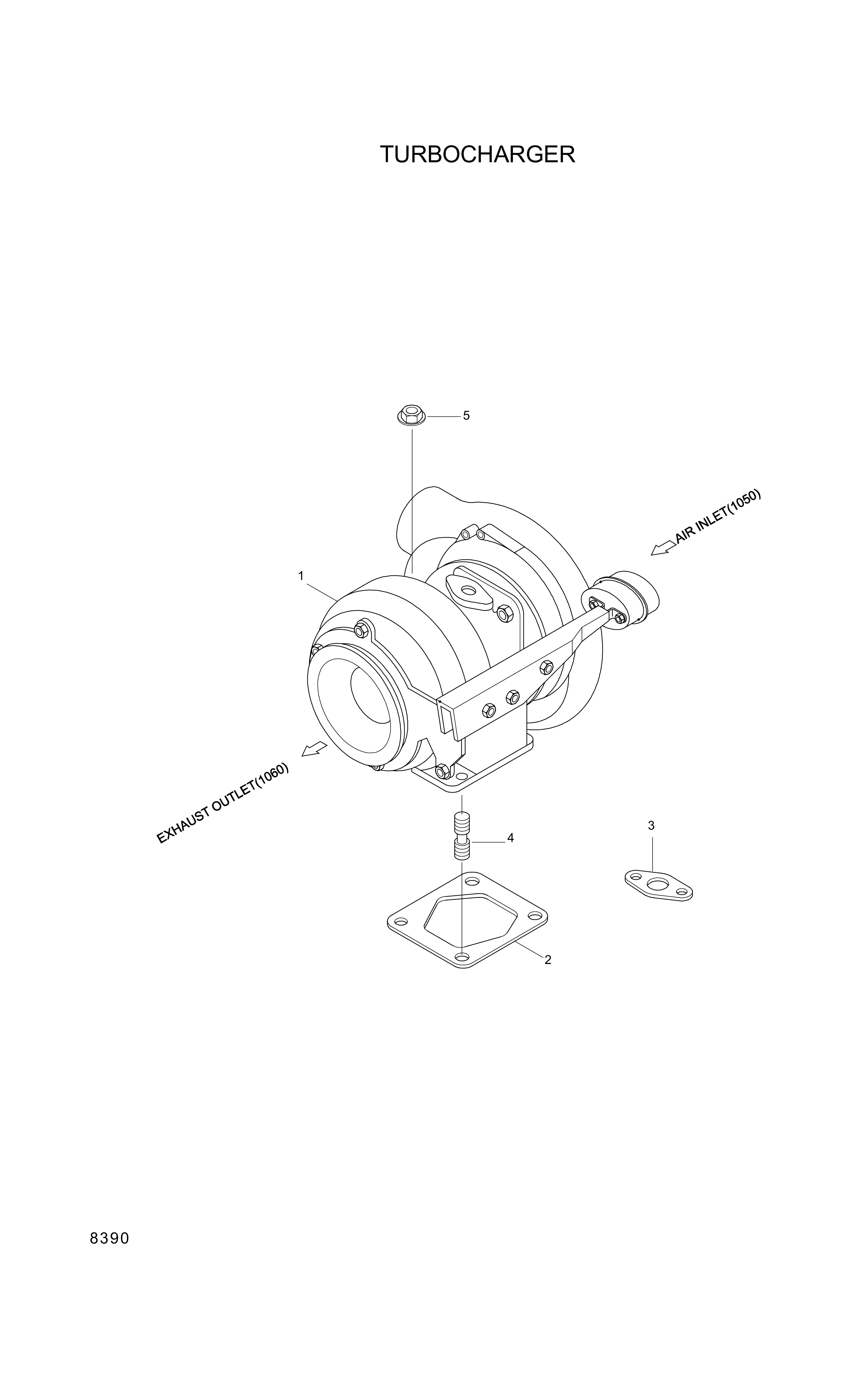 drawing for Hyundai Construction Equipment 3535638 - TURBOCHARGER(PP97085-04) (figure 2)