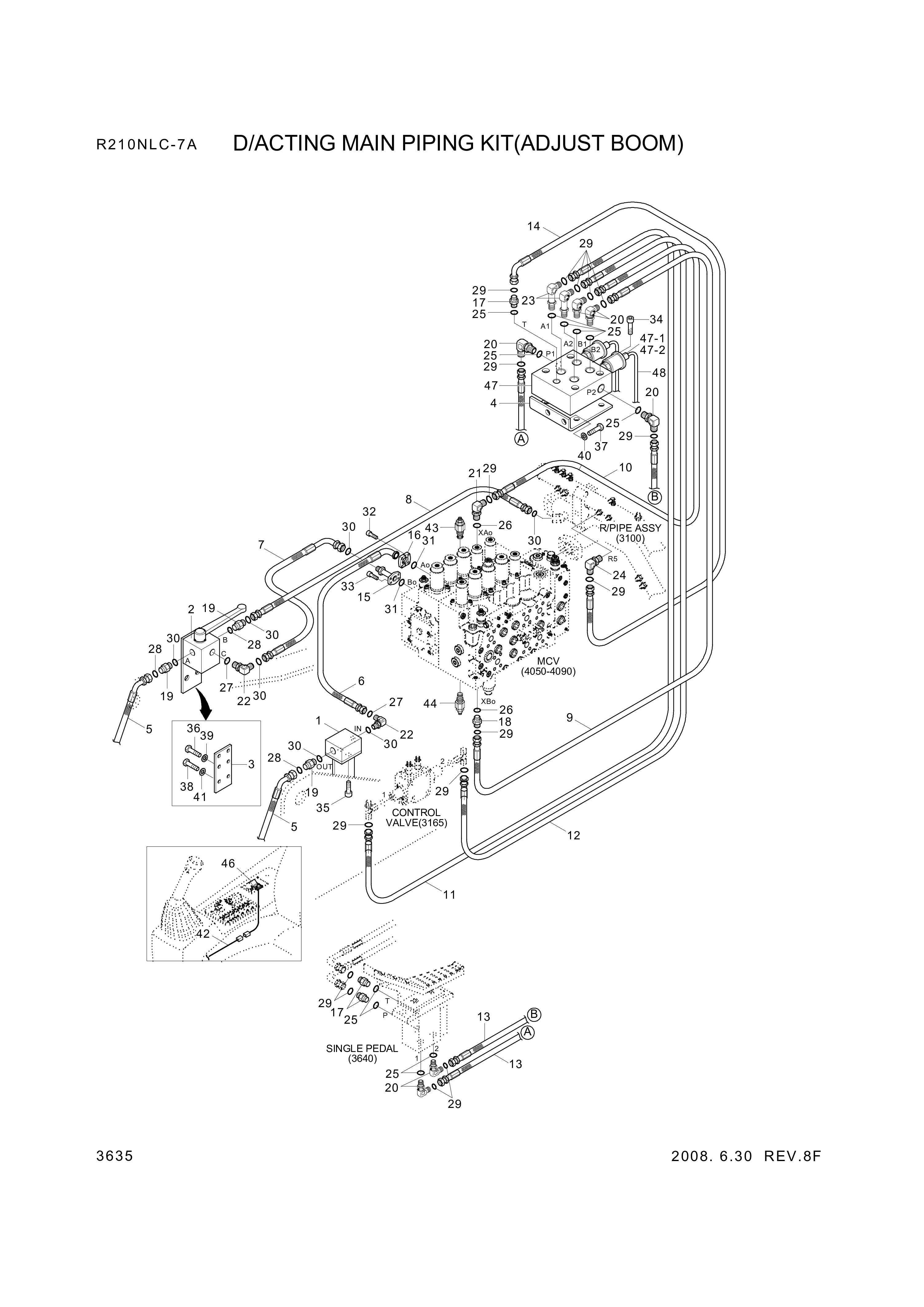 drawing for Hyundai Construction Equipment P973-166328 - HOSE ASSY-ORFS&FLG