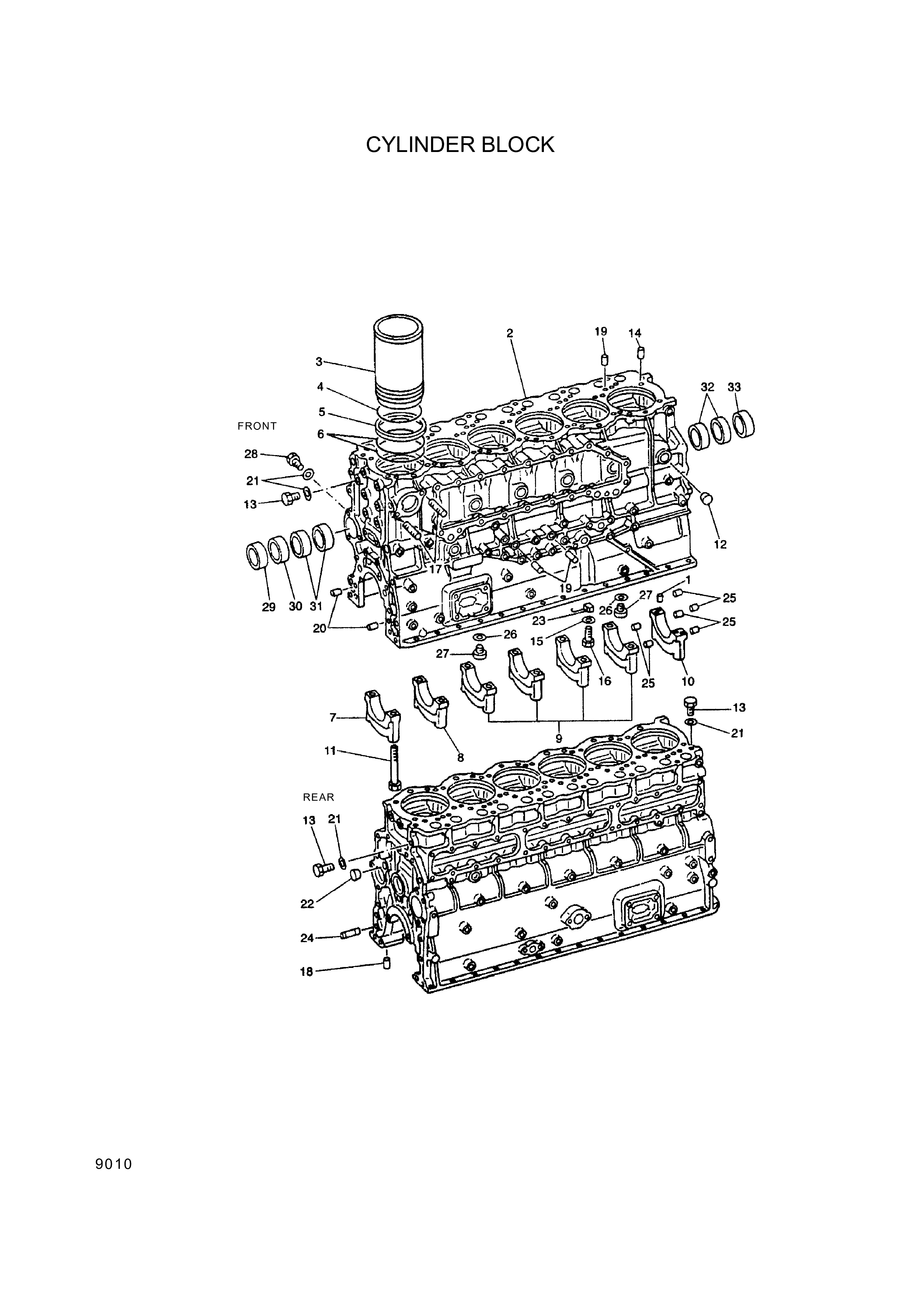 drawing for Hyundai Construction Equipment S21100-83000 - CYL BLOCK (figure 1)