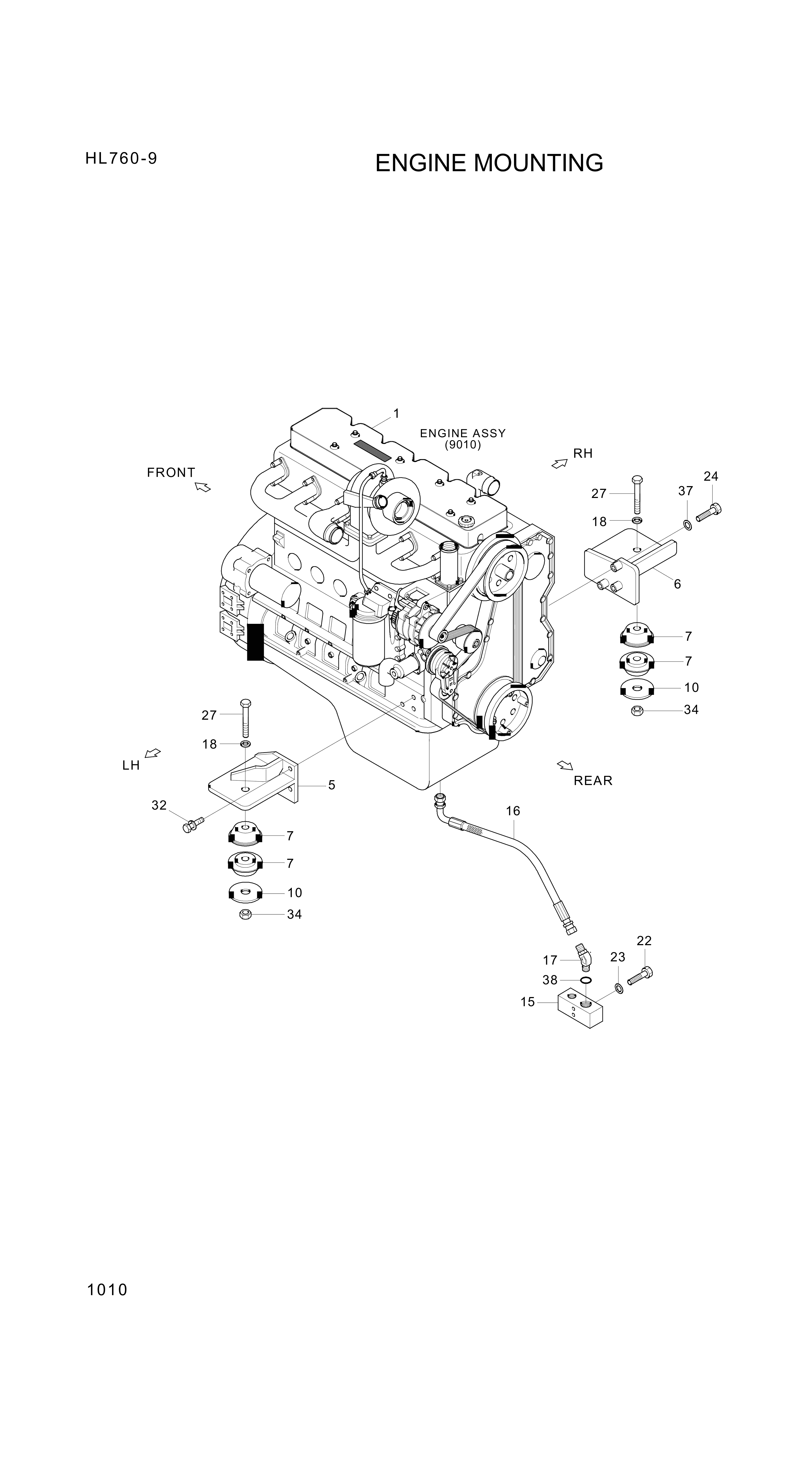 drawing for Hyundai Construction Equipment 11LL-00011 - ENGINE ASSY (figure 1)