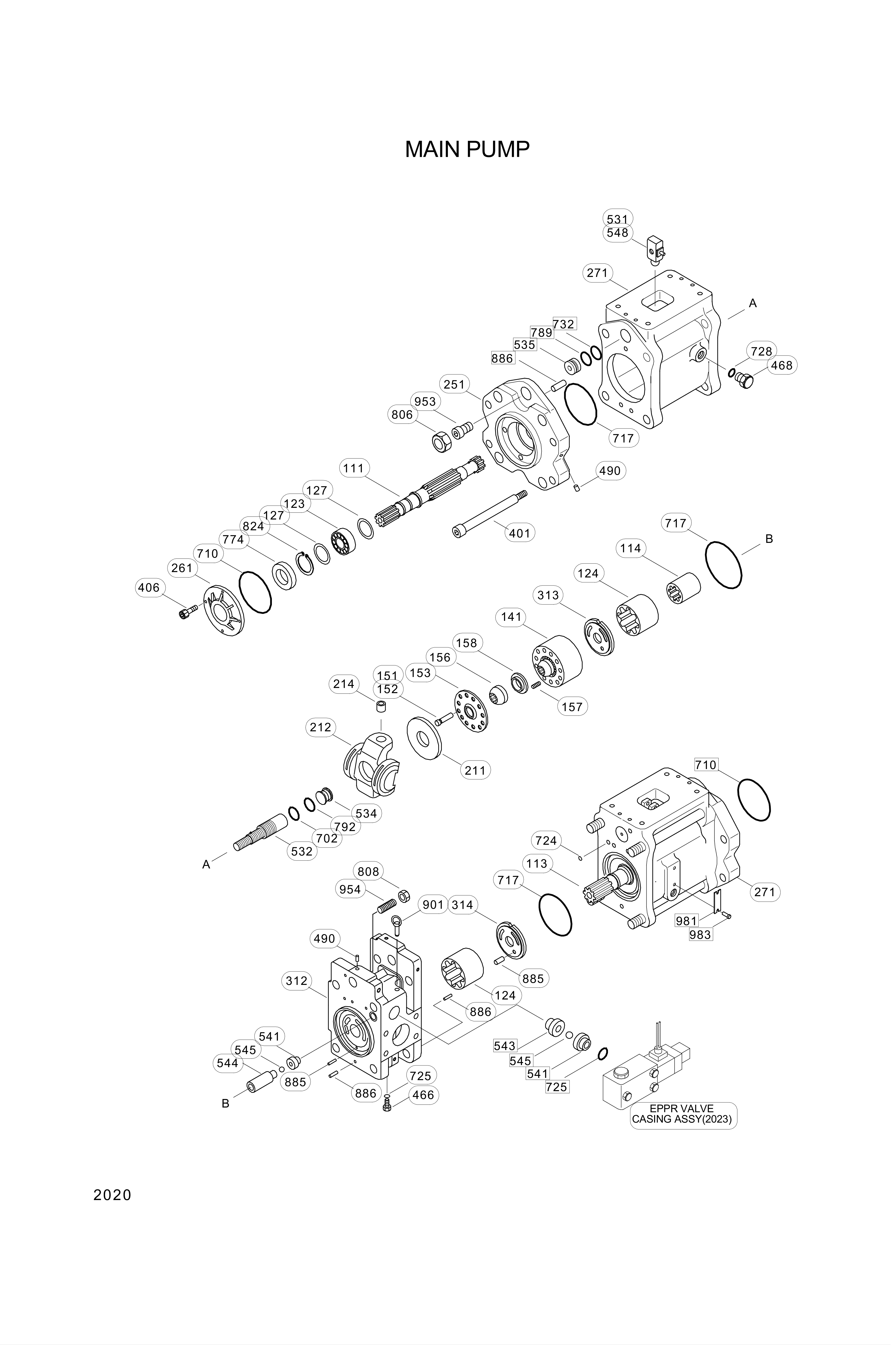 drawing for Hyundai Construction Equipment XKAH-00247 - CASE-PUMP (figure 4)