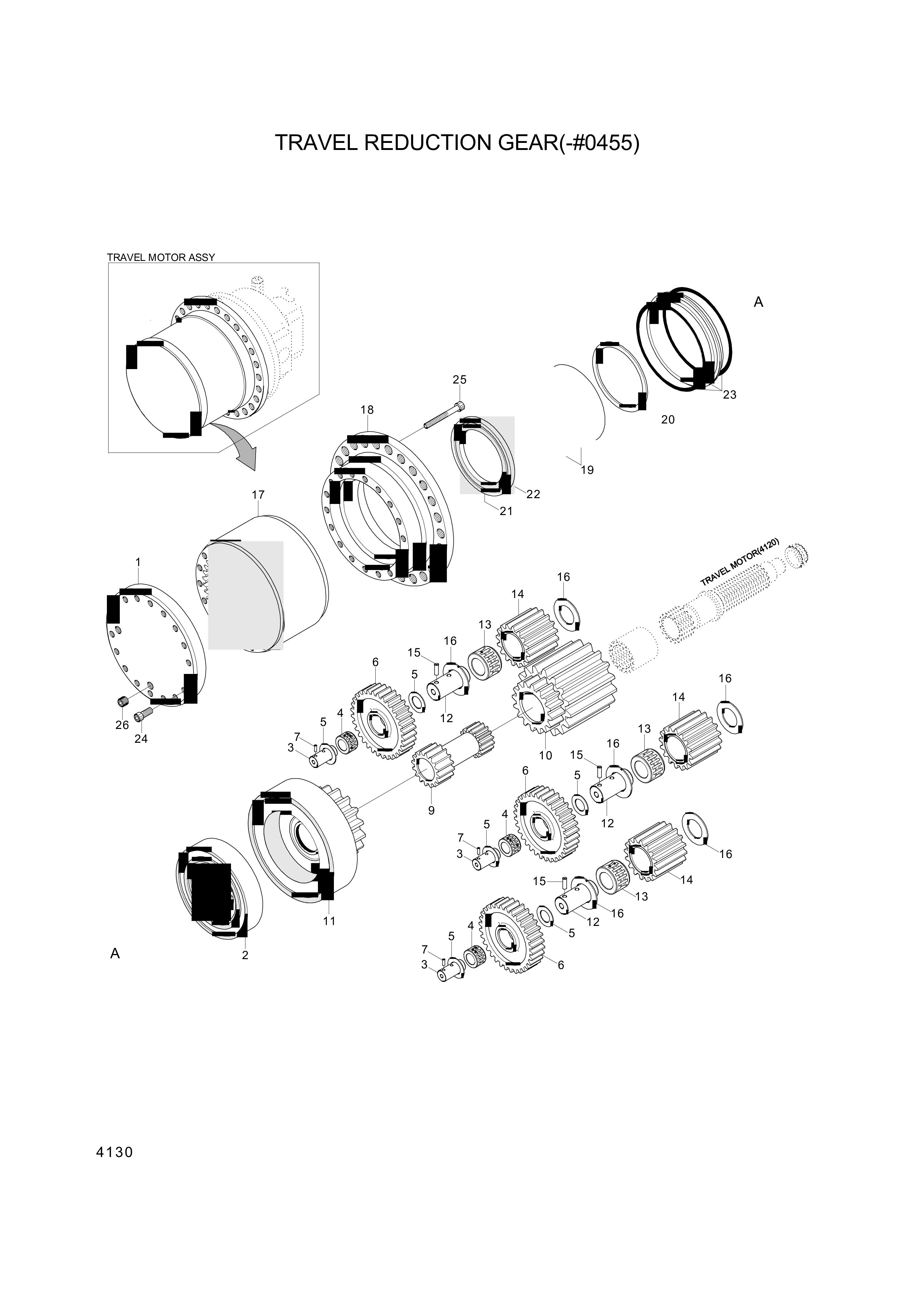 drawing for Hyundai Construction Equipment XJCK-00081 - REDUCER UNIT-TRAVEL (figure 3)