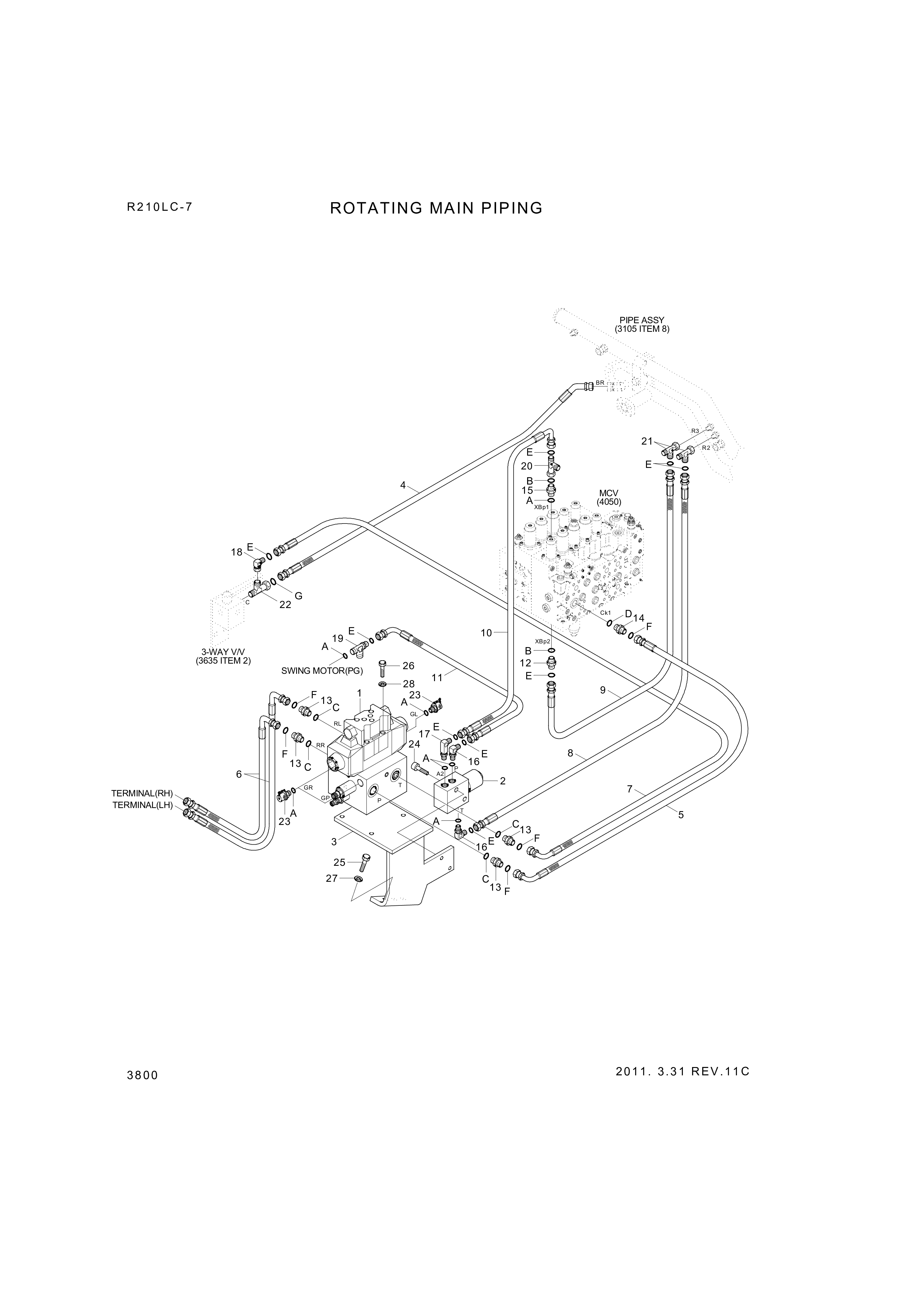 drawing for Hyundai Construction Equipment P933-086026 - HOSE ASSY-ORFS&THD (figure 1)