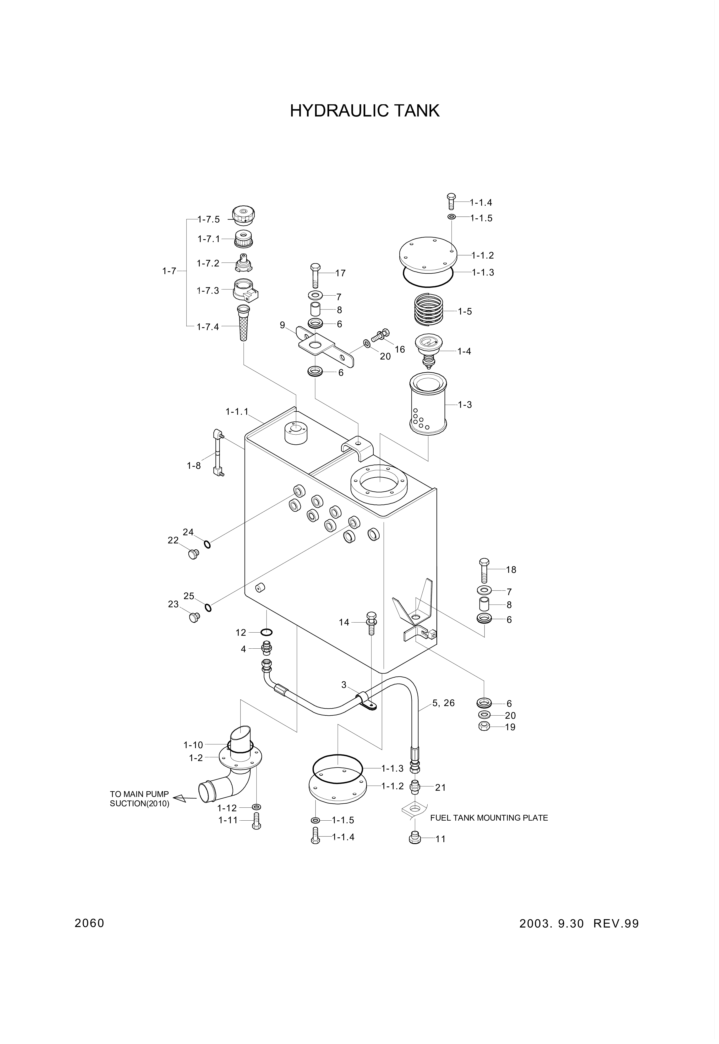 drawing for Hyundai Construction Equipment 34L3-00341-A - ELEMENT-RETURN FILTER (figure 2)
