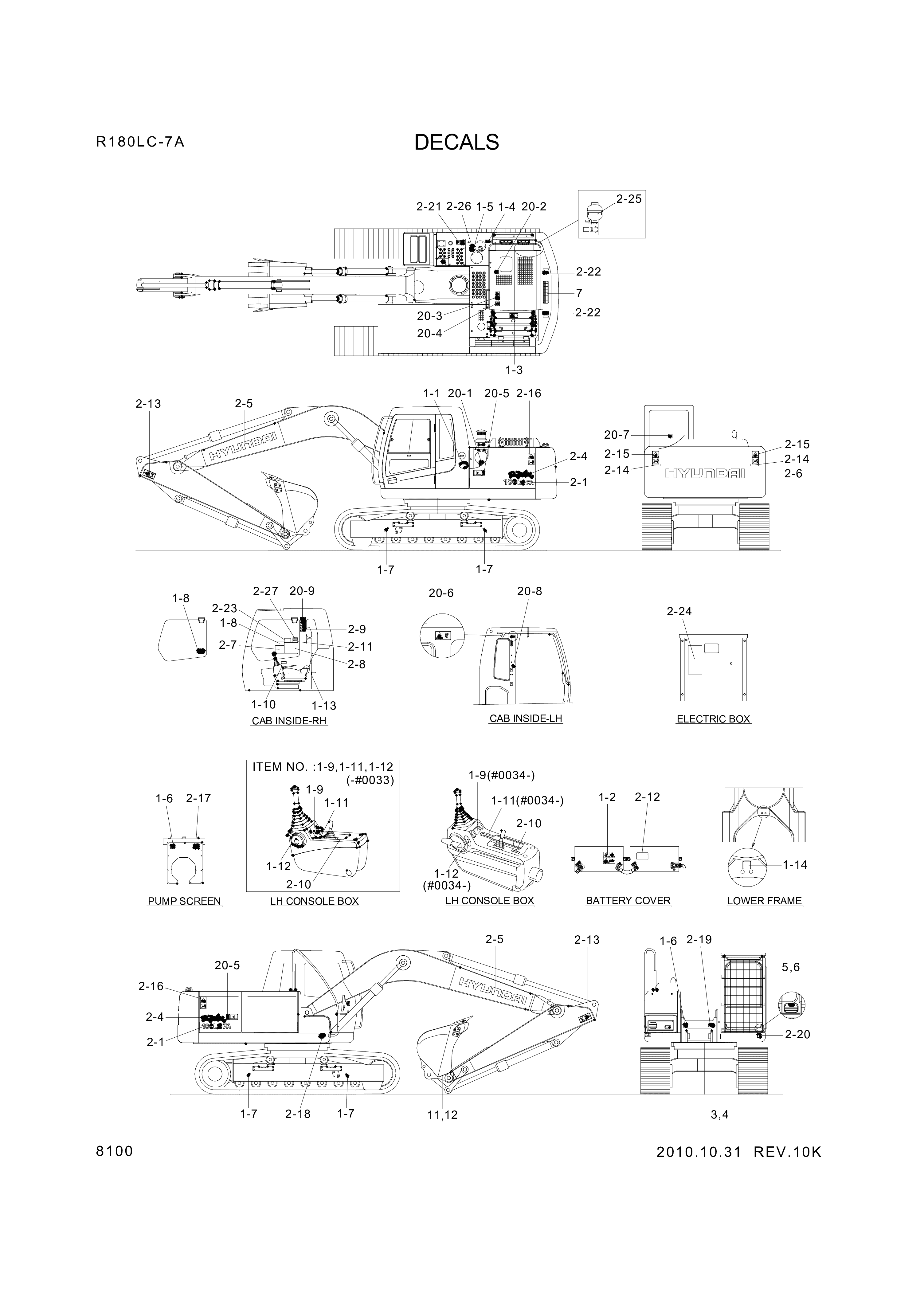 drawing for Hyundai Construction Equipment 93N5-01400 - DECAL KIT-B (figure 1)