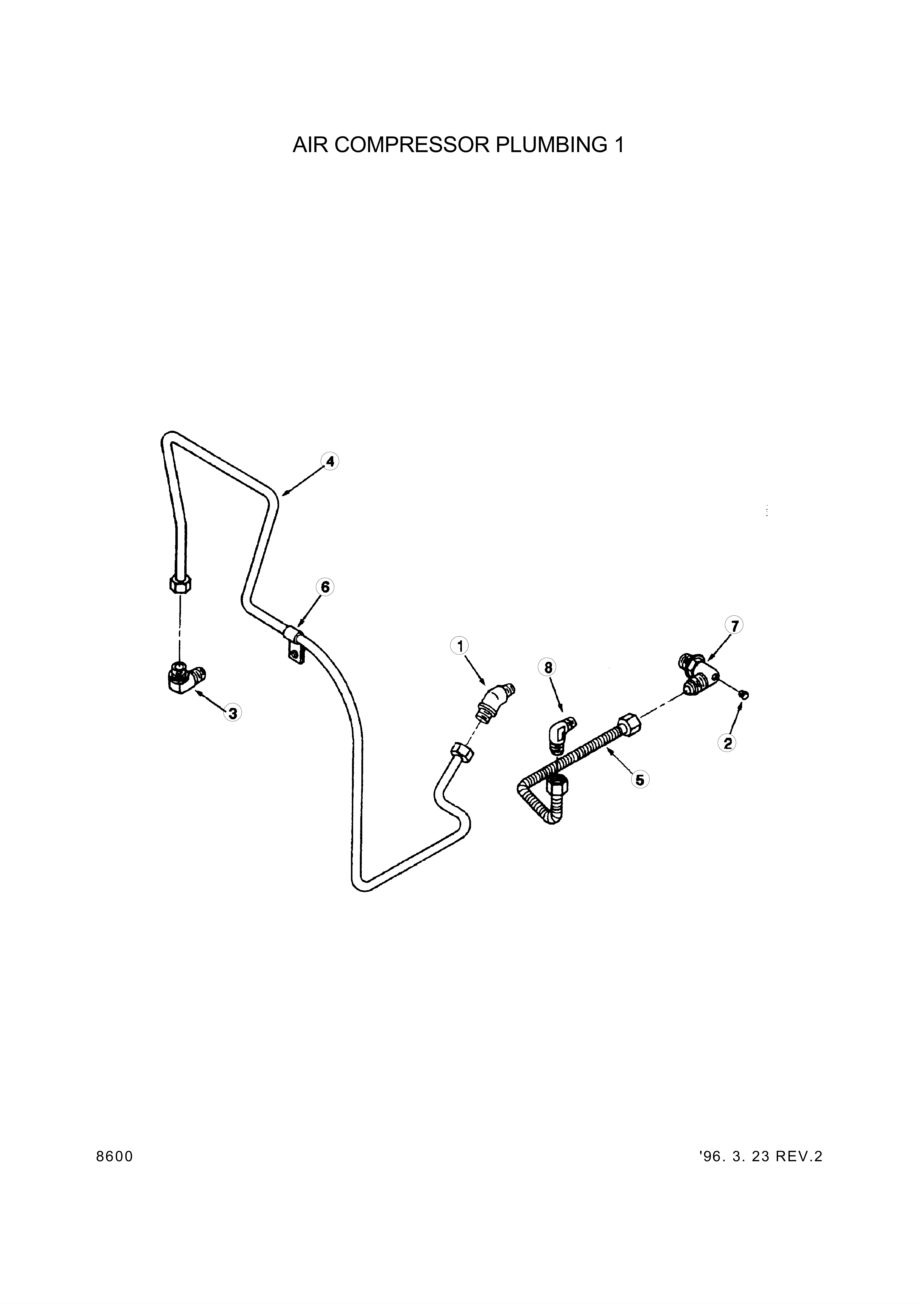 drawing for Hyundai Construction Equipment YUBP-06814 - PIPE-AIR (figure 1)