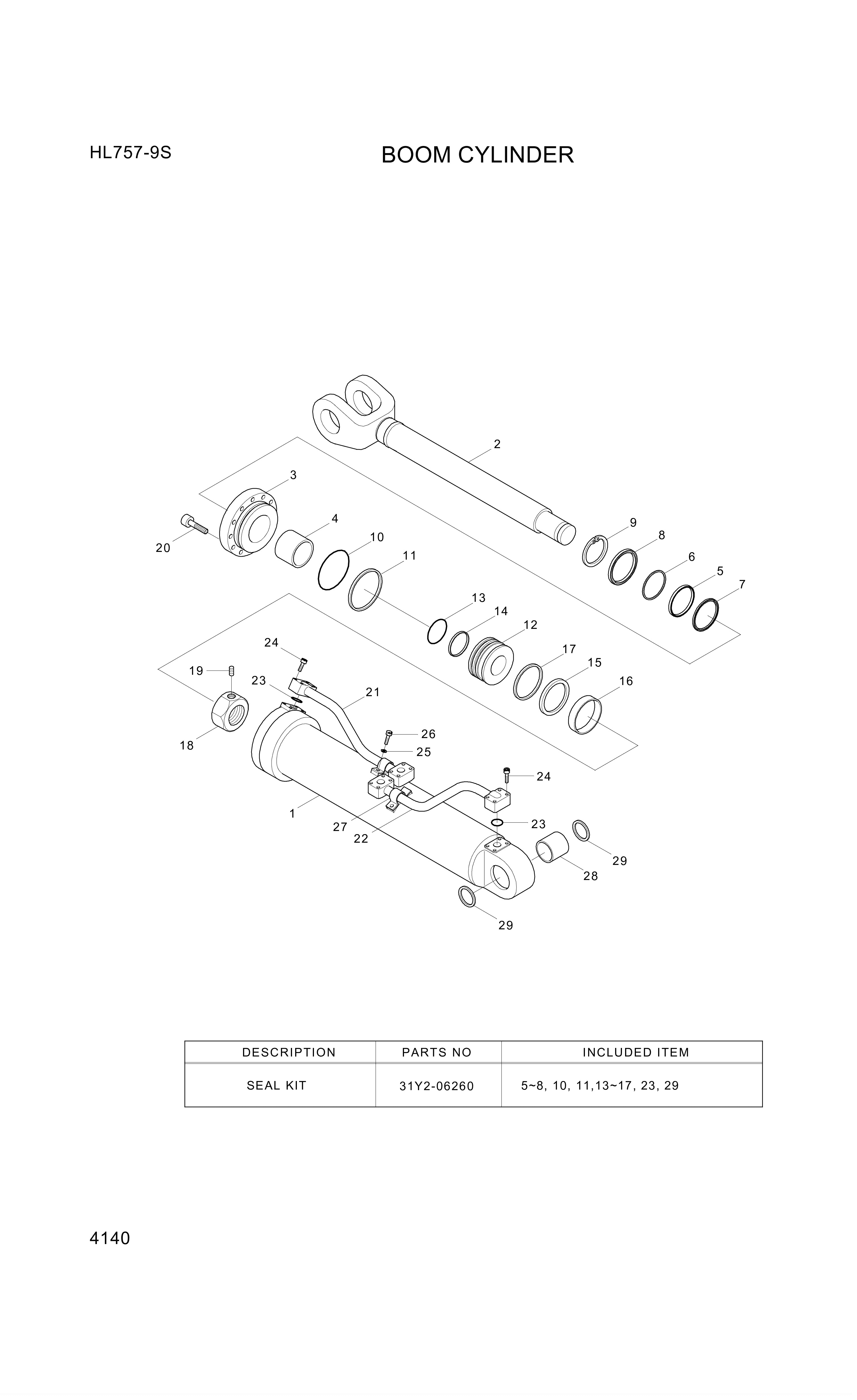 drawing for Hyundai Construction Equipment 333-19 - BOLT