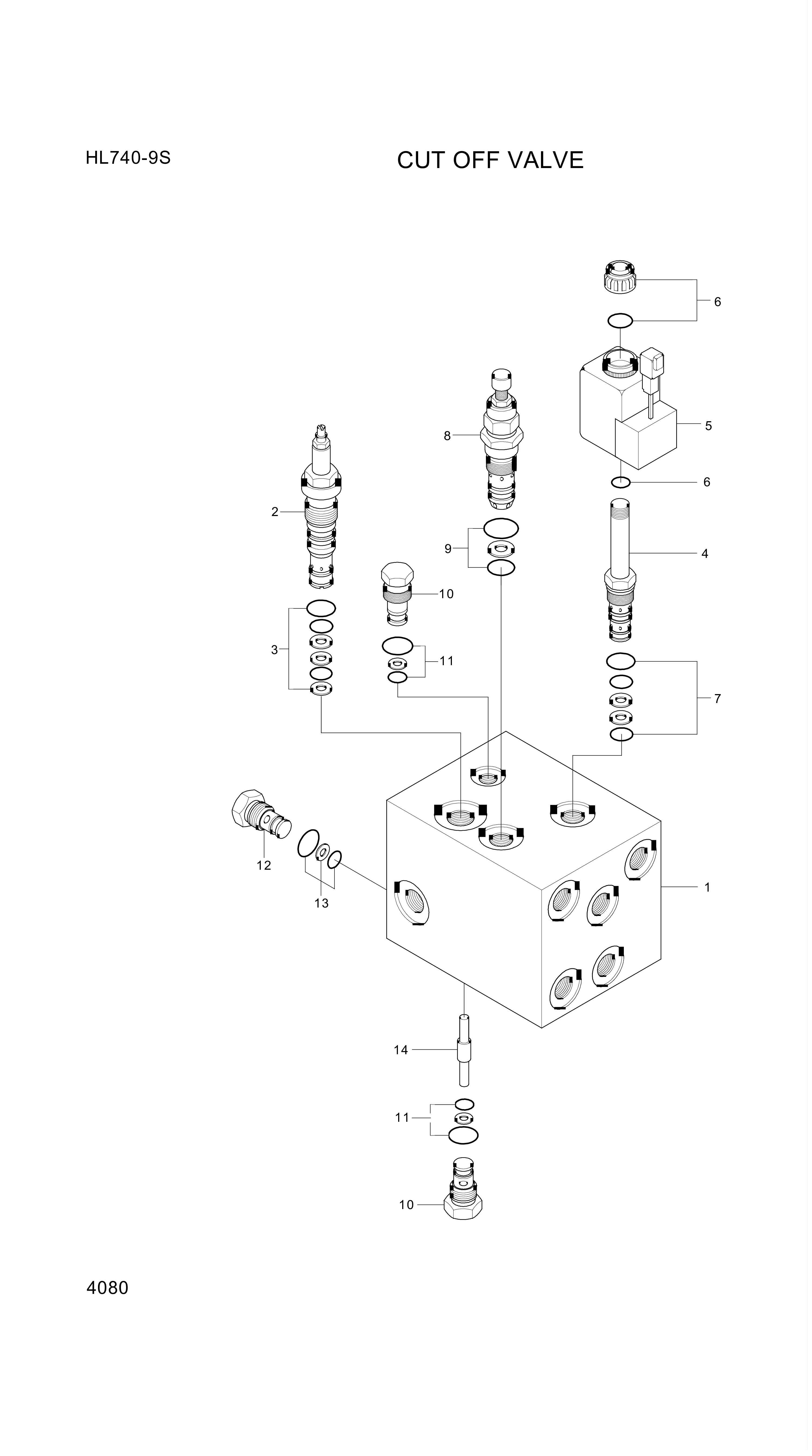 drawing for Hyundai Construction Equipment XKAL-00077 - VALVE-CUTOFF (figure 4)